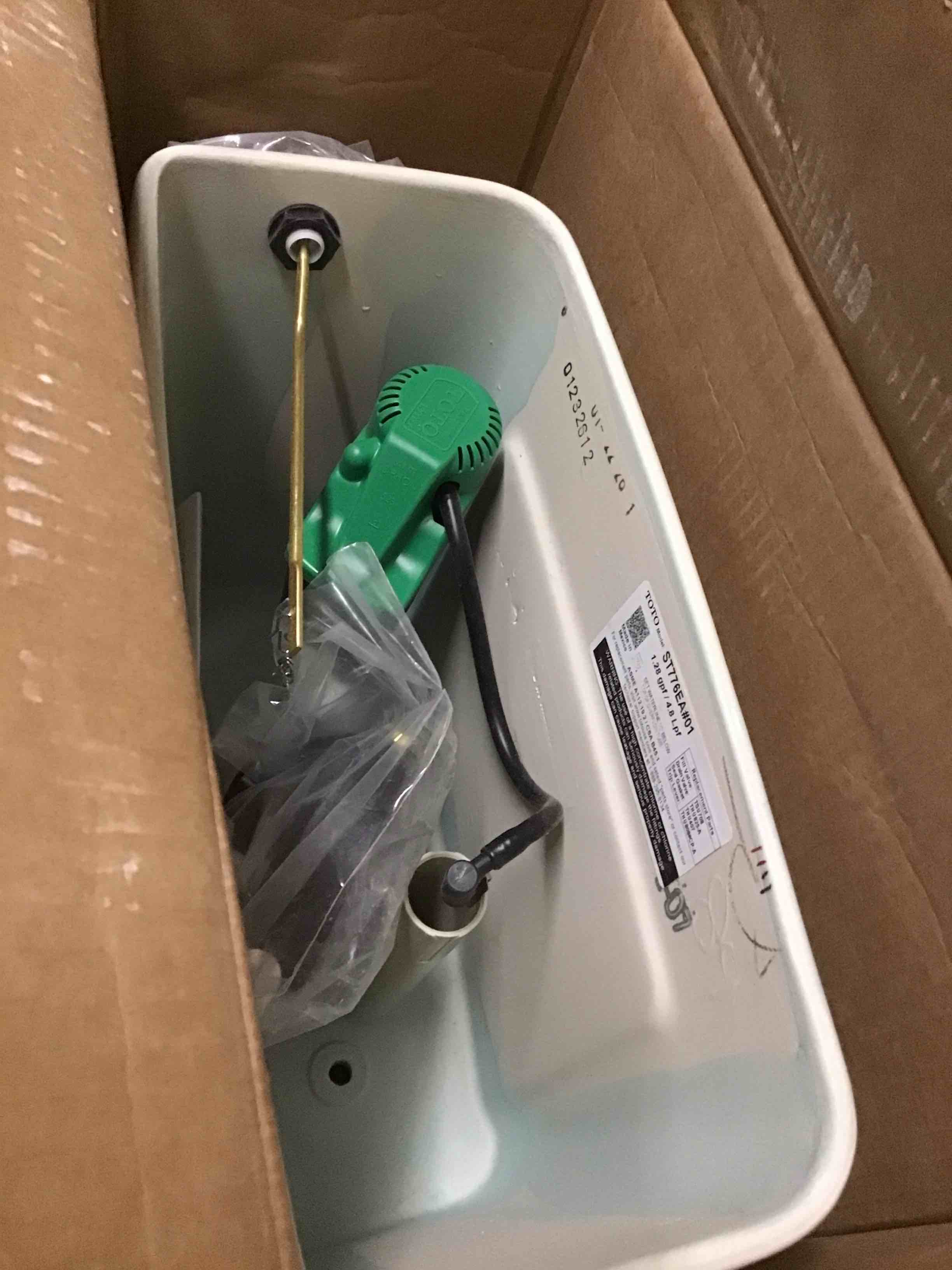 Condition photo showing New/Like New for toto drake 1.28 gpf toilet tank with washlet+ auto flush compatibility, cotton white - st776ea#01