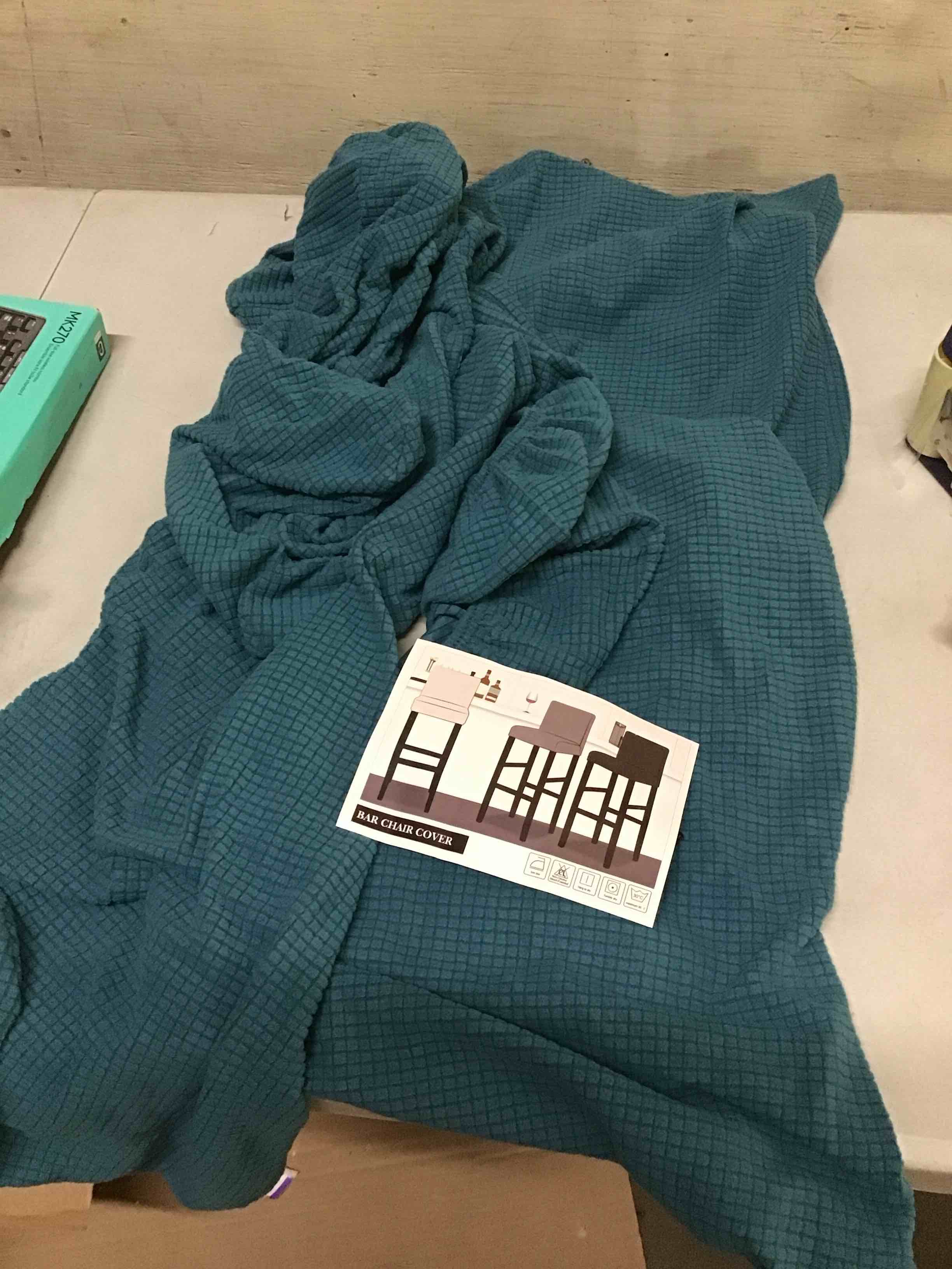 bar chair cover teal color set of 4