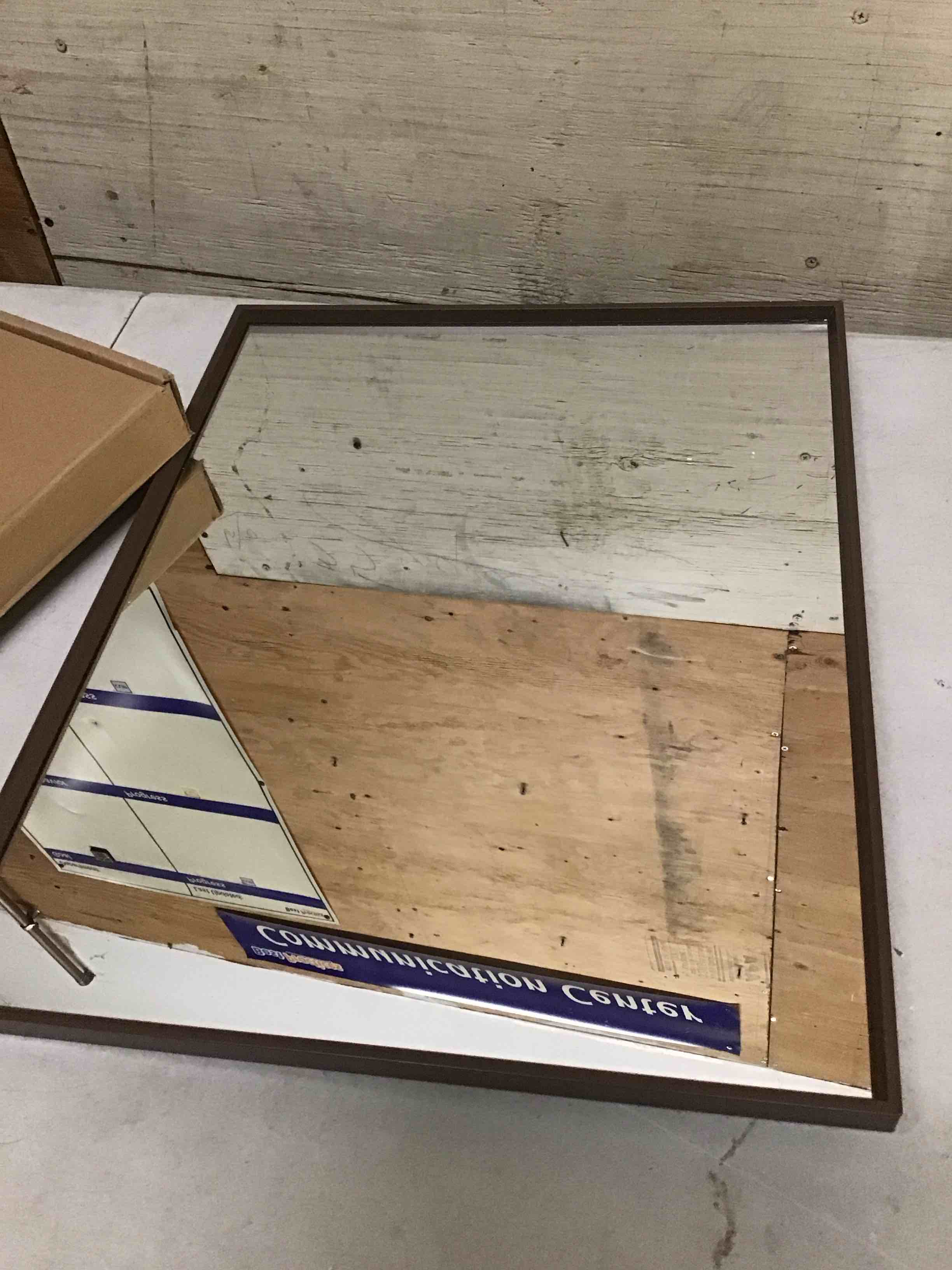 Condition photo showing Good Condition for ( brown framed) aazzkang mirrors for wall rectangle metal framed mirror large 20"x16" modern decorative for bedroom bathroom living room entryway hanging vertically or horizontally