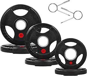 fitvids olympic cast iron 2-inch weight plate for strength training & weightlifting home gym, multiple weights available