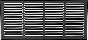 24" x 8" steel return air grilles - sidewall and ceiling - hvac duct cover - black [outer dimensions: 25.75" w x 9.75" h]