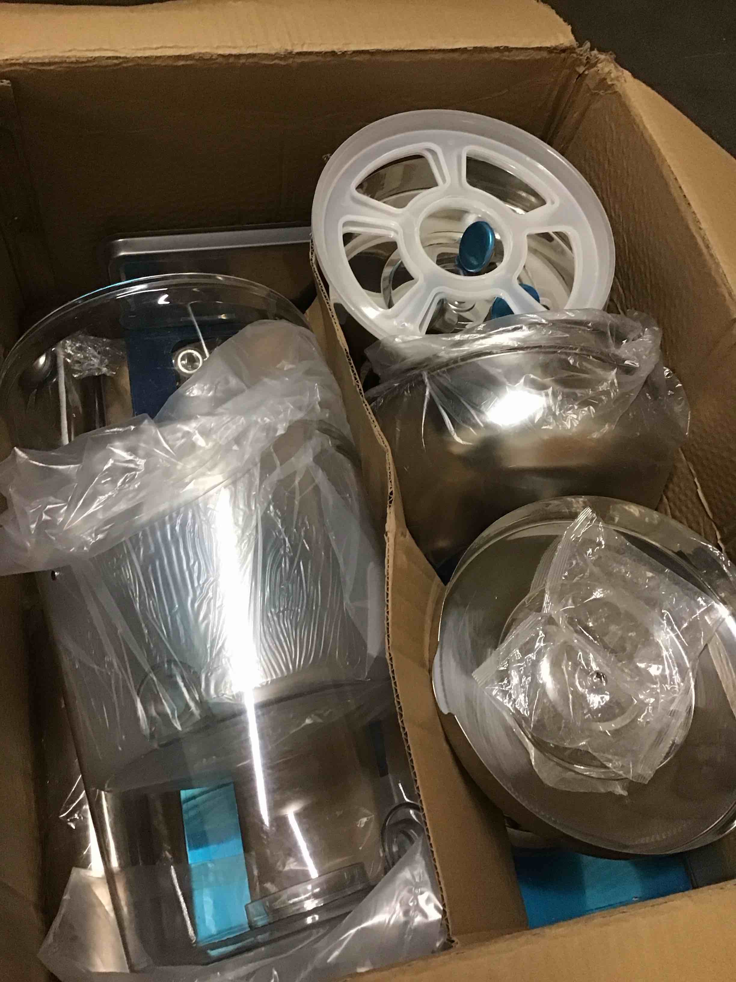 Condition photo showing As Is for ( incomplete missing pieces oihya 4 gal beverage dispenser, drink dispensers for parties, hot cold drink dispenser with ice container and stainless steel drip trays for parties buffet catering cold drinks and beer