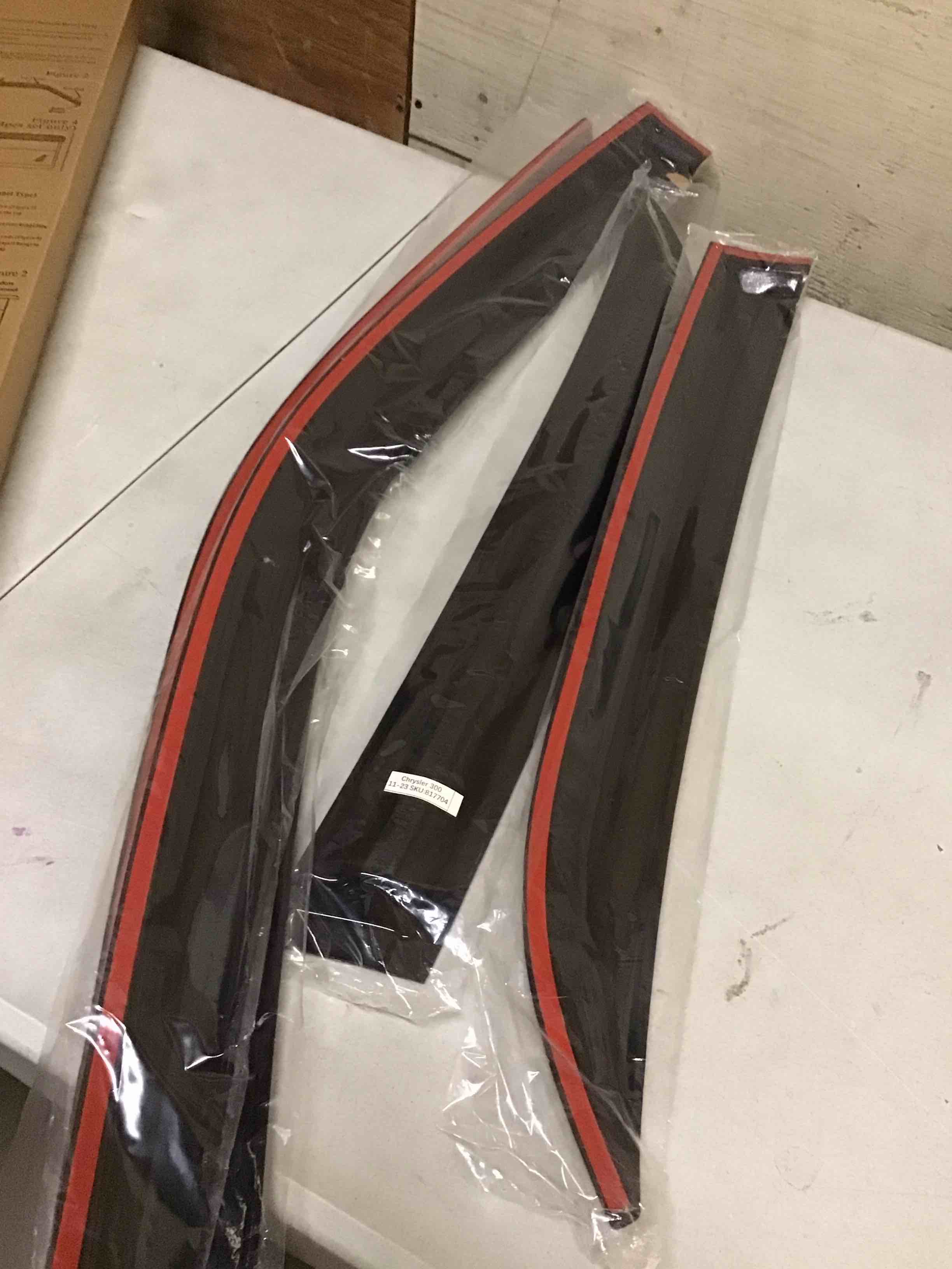 Condition photo showing New/Like New for kpy window visor compatible with chrysler 300 2011-2023 (excludes touring model), 4pc rain guard side window vent deflectors tape-on mugen style, 2012 2013 2014 2015 2016 2017 2018 2019 2020 2021 2022 11-23 chrysler 300 (excludes touring model)
