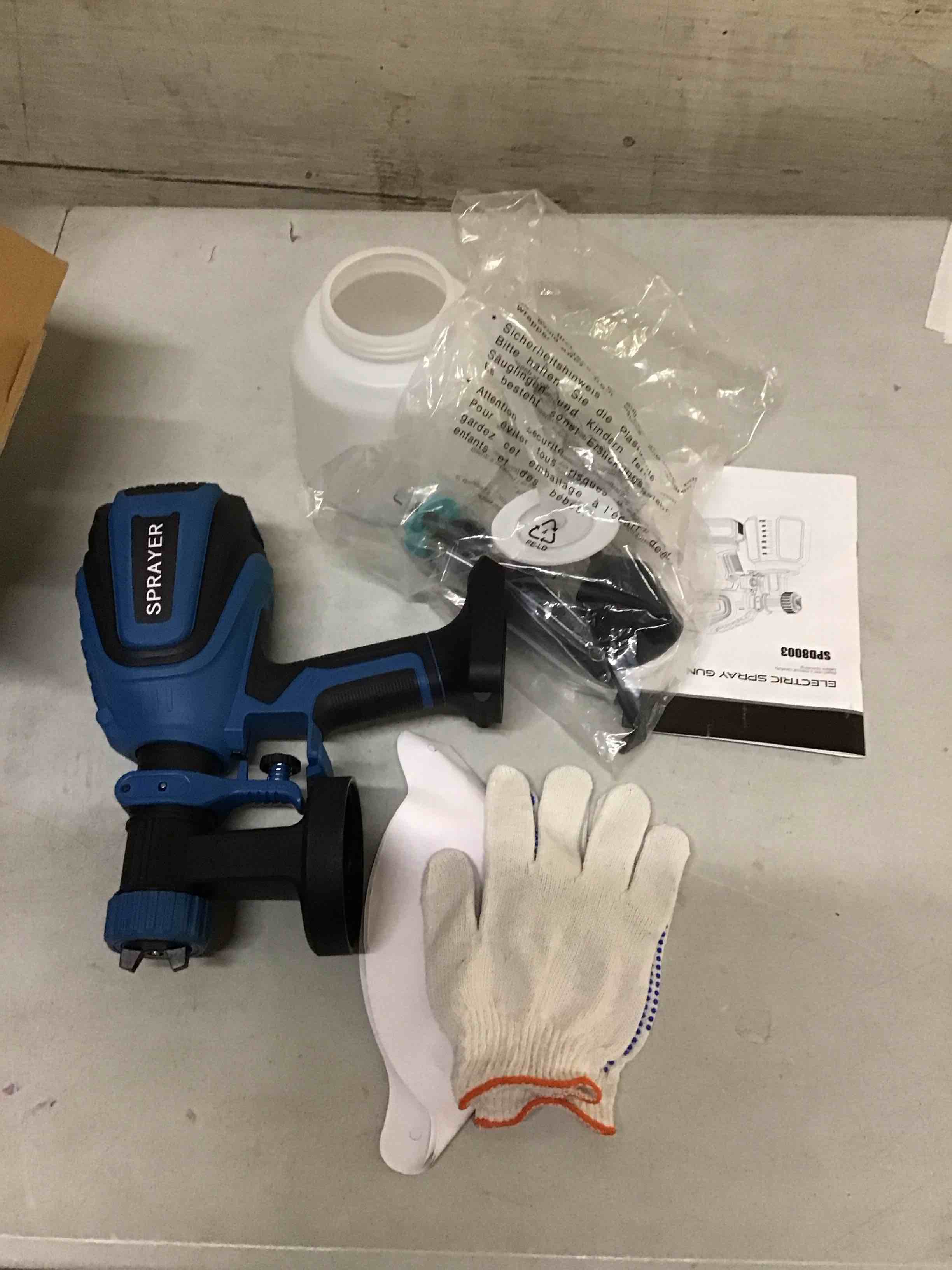 Condition photo showing As Is for ( incomplete ) cordless paint sprayer for dewalt 20v max battery electric spray paint gun with high capacity container easy to clean for house painting blue(not include battery)