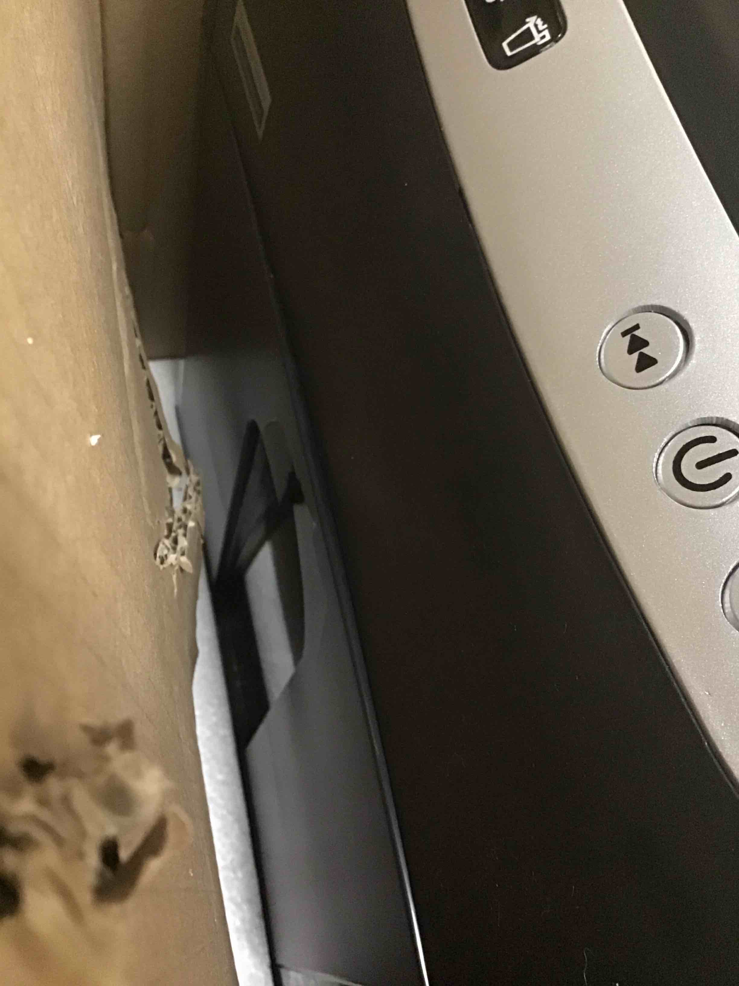 Condition photo showing As Is for ( with crack ) paper shredder for home office heavy duty with 60 mins running with us patented cutter,shred cd/card with extra large bin,auto jam proof(etl) (18-sheet micro cut)