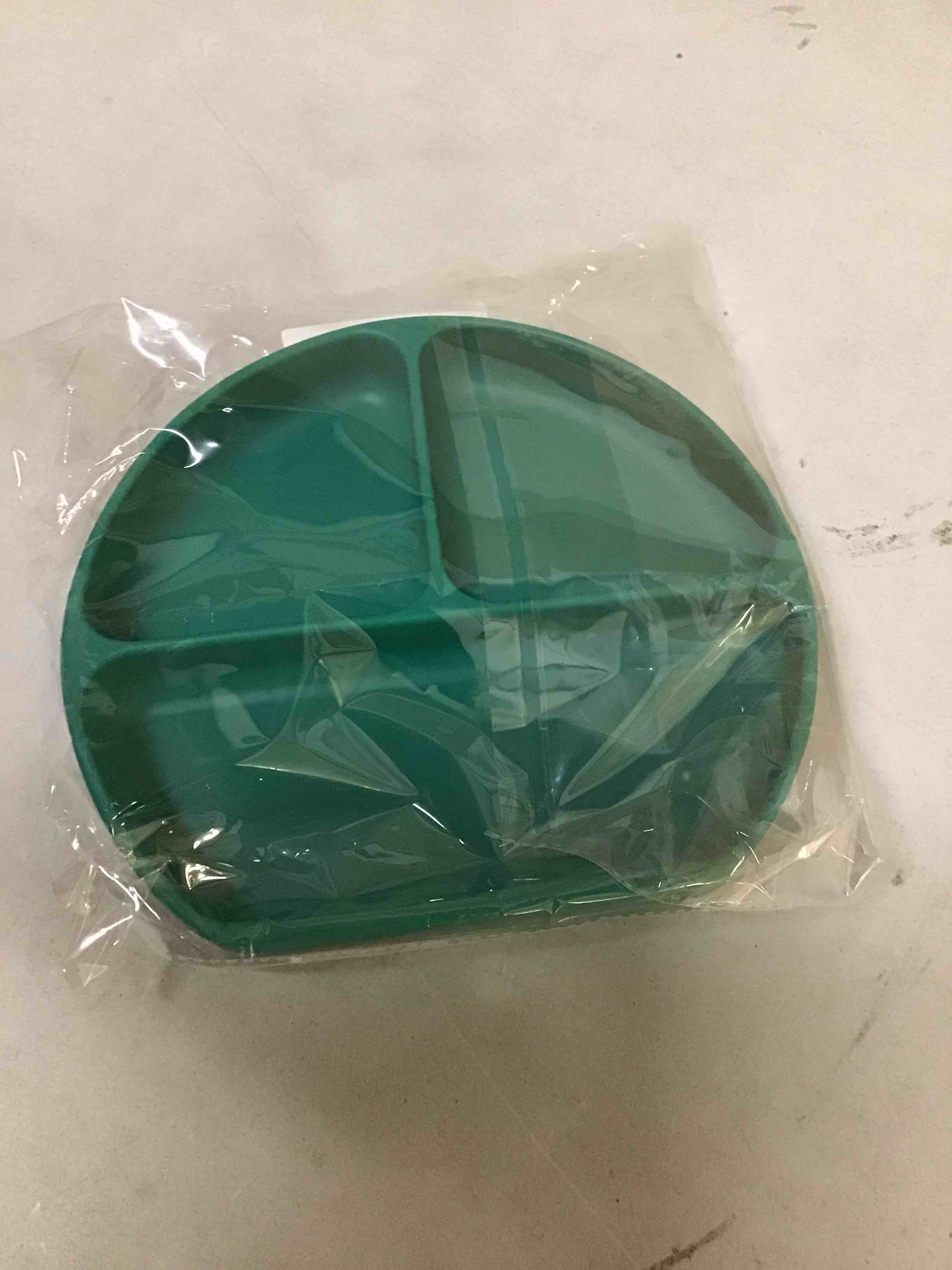 Condition photo showing New/Like New for toddler plates suction plates for baby silicone baby plates 100% food-grade silicone, first stage toddler plate with suction feeding supplies for kids, microwave & dishwasher safe green