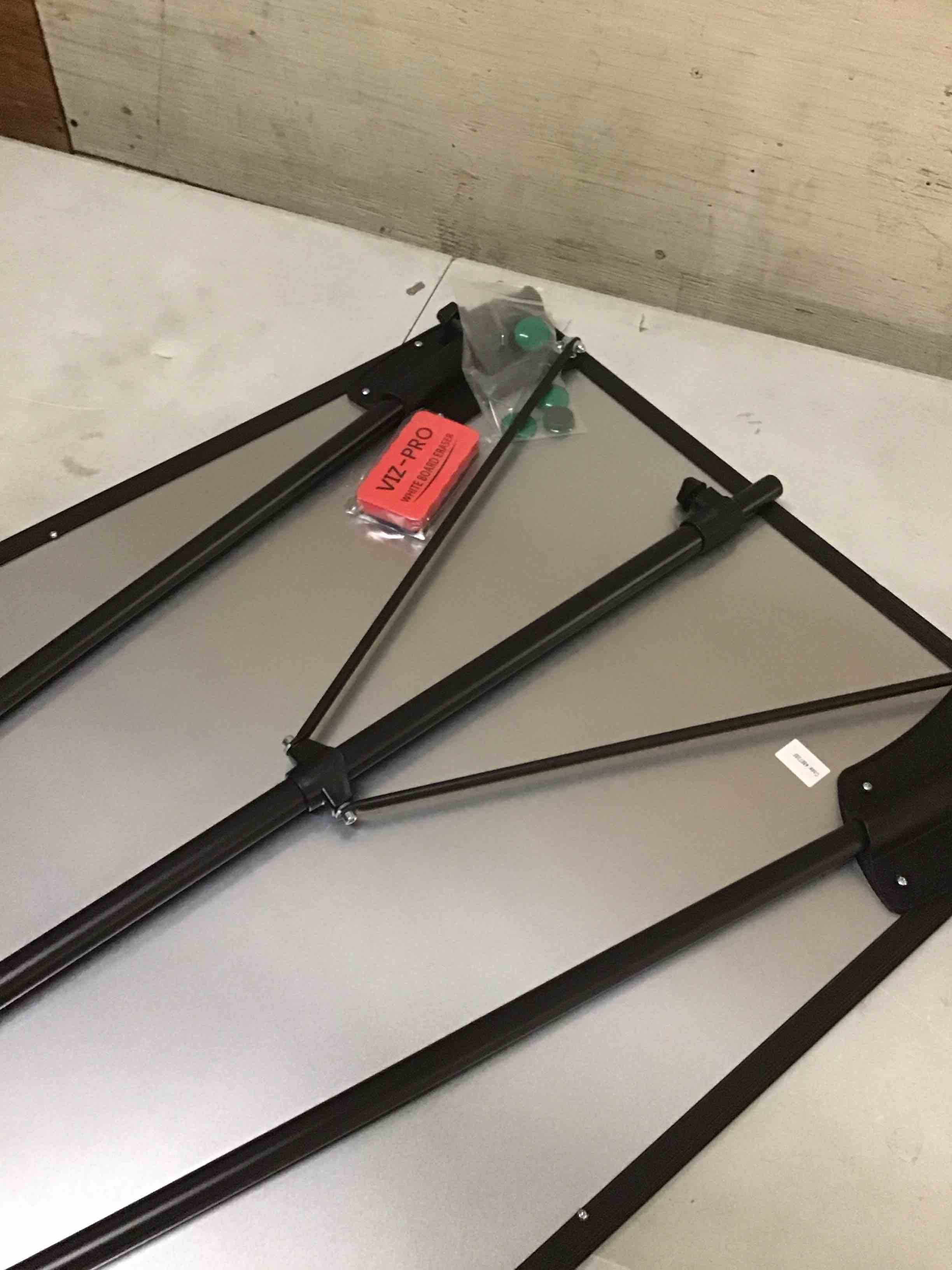 Condition photo showing As Is for ( see the additional pictures) viz-pro magnetic whiteboard easel black, 36 x 24 inches, portable dry erase board height adjustable for school office and home