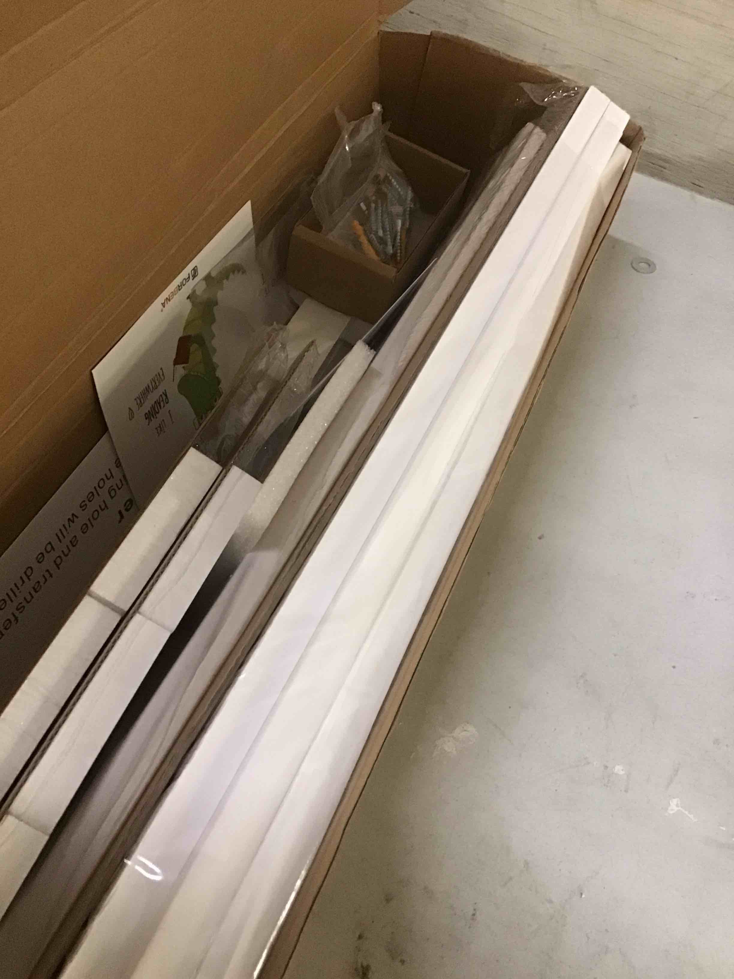 Condition photo showing As Is for ( incomplete missing some parts ):forbena 24 inch wall bookshelf for kids bedroom set of 4, white floating nursery book shelves for baby toddler children girls boys room decor, large wood wall mount bookshelves and toy storage 23.6 inch 1. white