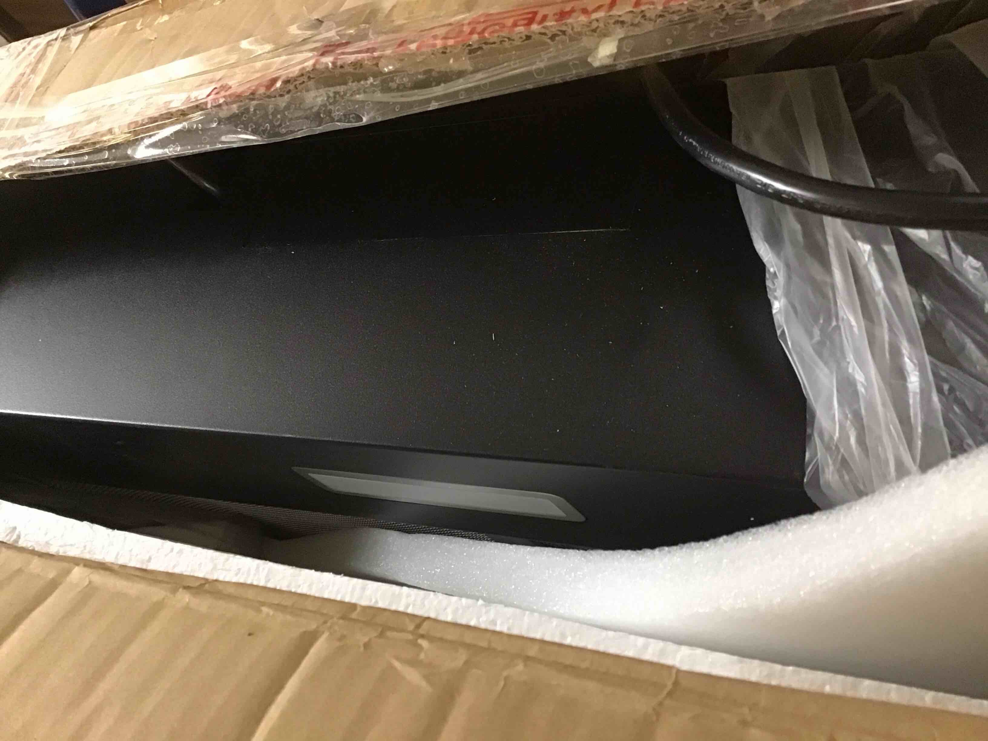 Condition photo showing As Is for ( with broken back ) comfee' range hood 30 inch, under cabinet ducted/ductless convertible slim vent hood, durable stainless steel kitchen stove hood, 3 speed exhaust fan and 2 led lights range hood (black) 30 inch 3 speed exhaust fan black