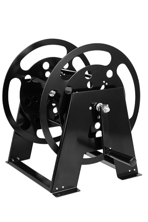 rv extension cord reel stand, 50-200 ft rv extension cord reel holder with durable bearings, metal heavy duty power cord storage reel with anti-rust coating