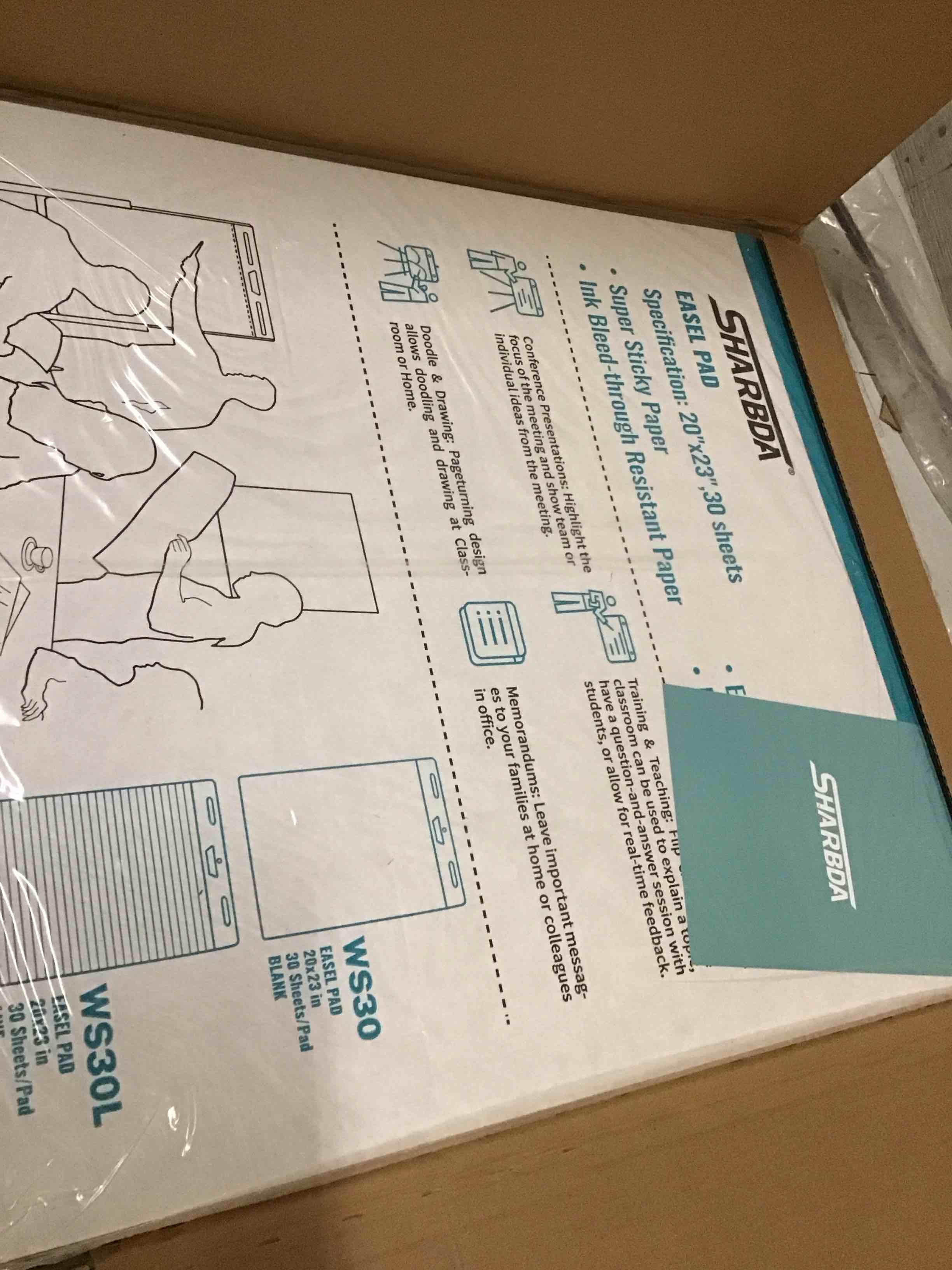 Condition photo showing Good Condition for sticky easel pad,20 in x 23 in,flip chart paper,sticky chart paper for teachers,self-stick easel paper,super sticky & bleed-resistant, 30 sheets/pad, 2 pads
