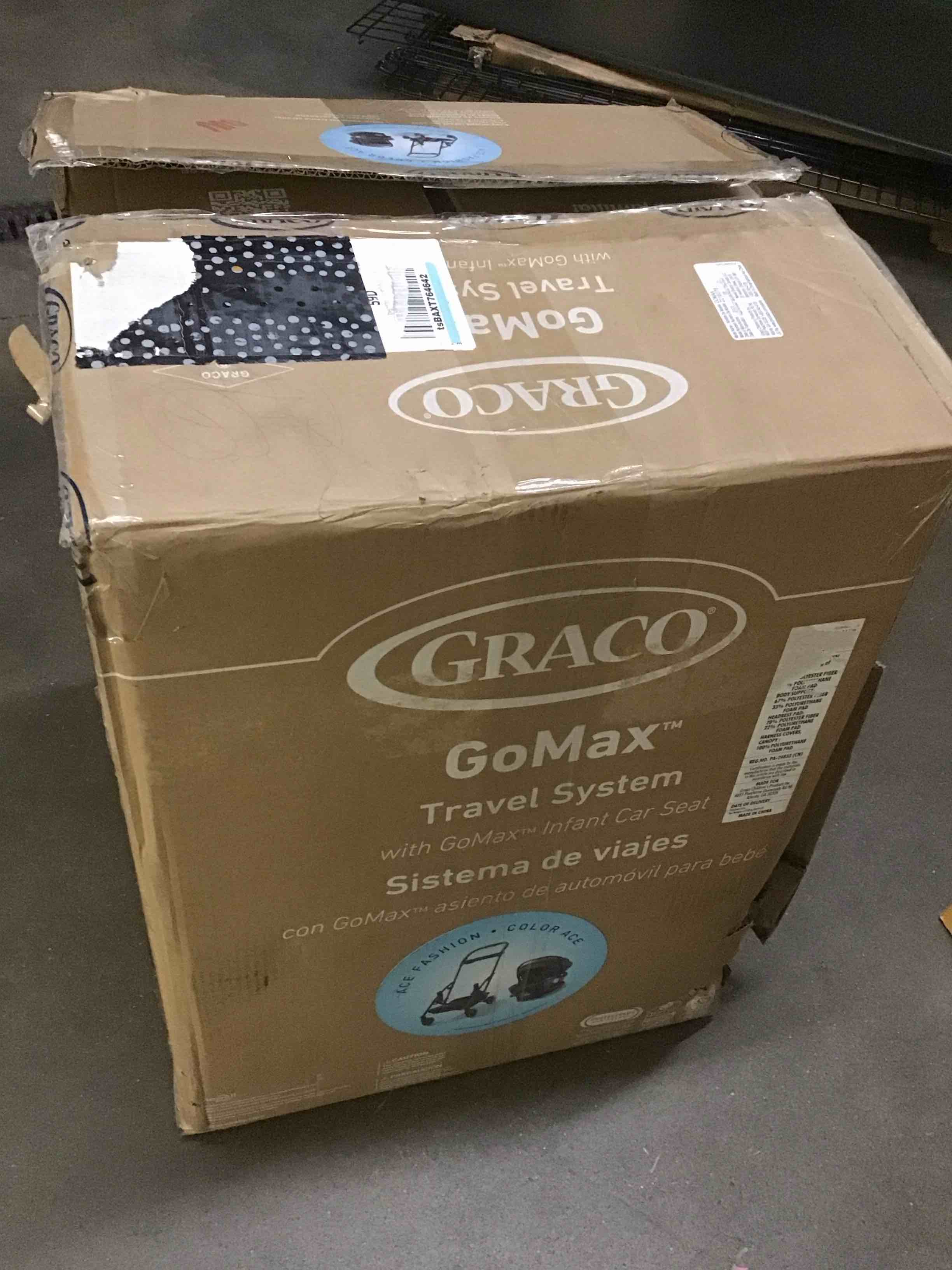 Condition photo showing As Is for graco gomax travel system - ace