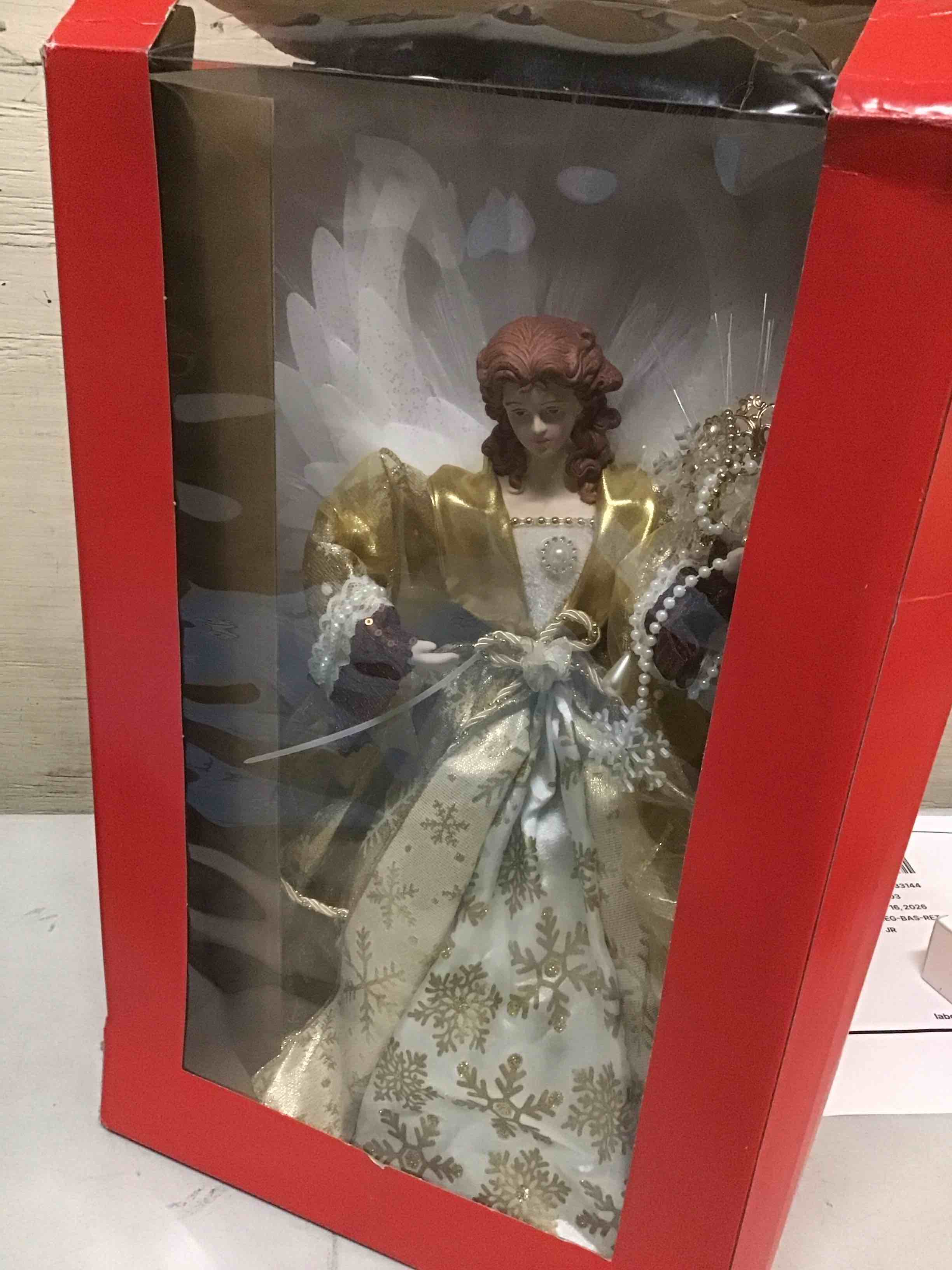 Condition photo showing Good Condition for kurt s. adler 18-inch fiber optic gold angel treetop