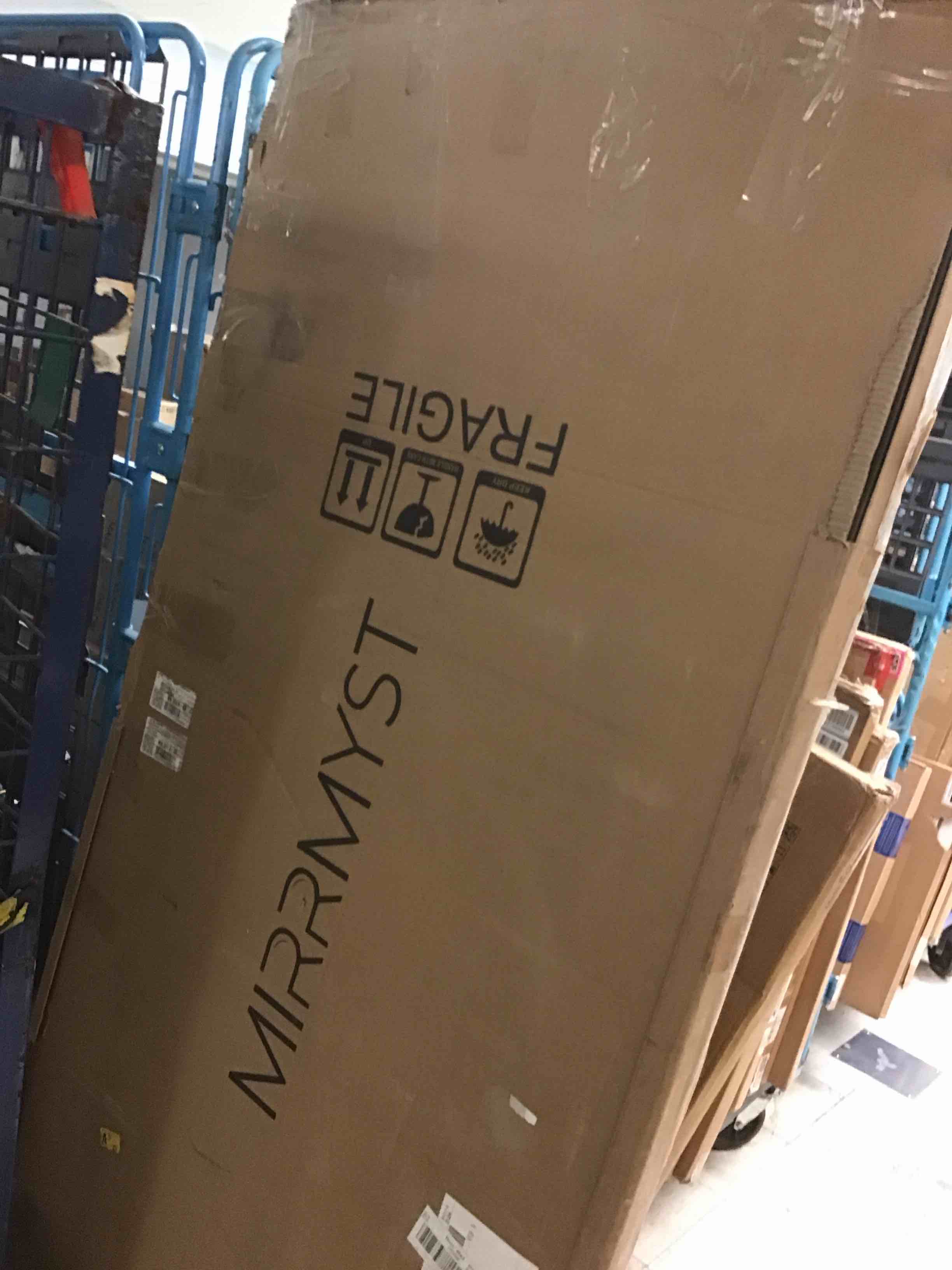 Condition photo showing Good Condition for full length mirror, 76"x34" oversized floor mirror free standing, large full body mirror for bedroom living room gym, black mirror full length with tempered glass black 76"l x 34"w