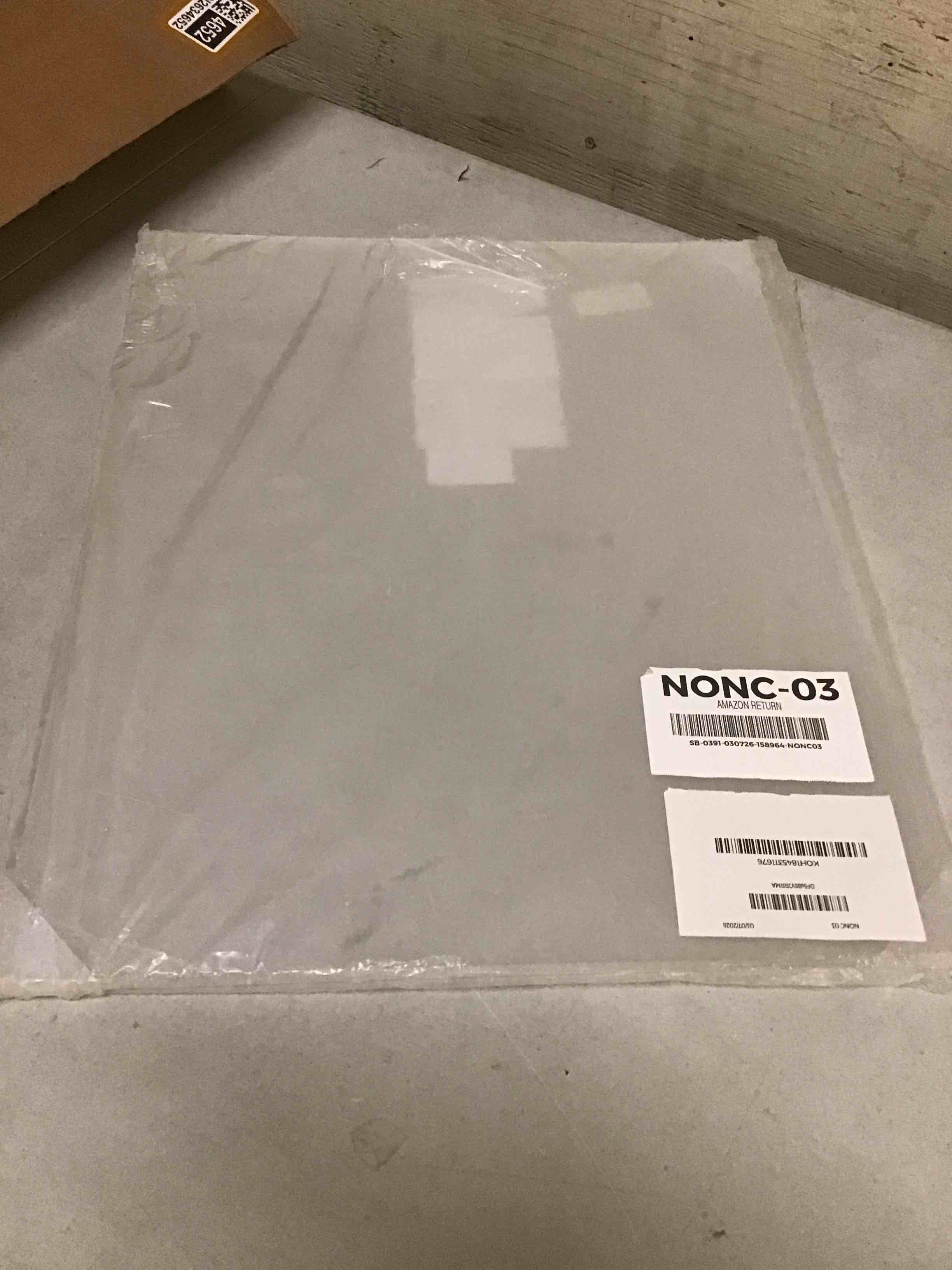 Condition photo showing Good Condition for calpalmy (2 pack) 1/4" thick clear acrylic sheets - 16 x 20 pre-cut plexiglass sheets for craft projects, signs, display cases, sneeze guard, and more - cut with engraver, power saw or hand tools 16x20", 1/4" thick clear 2