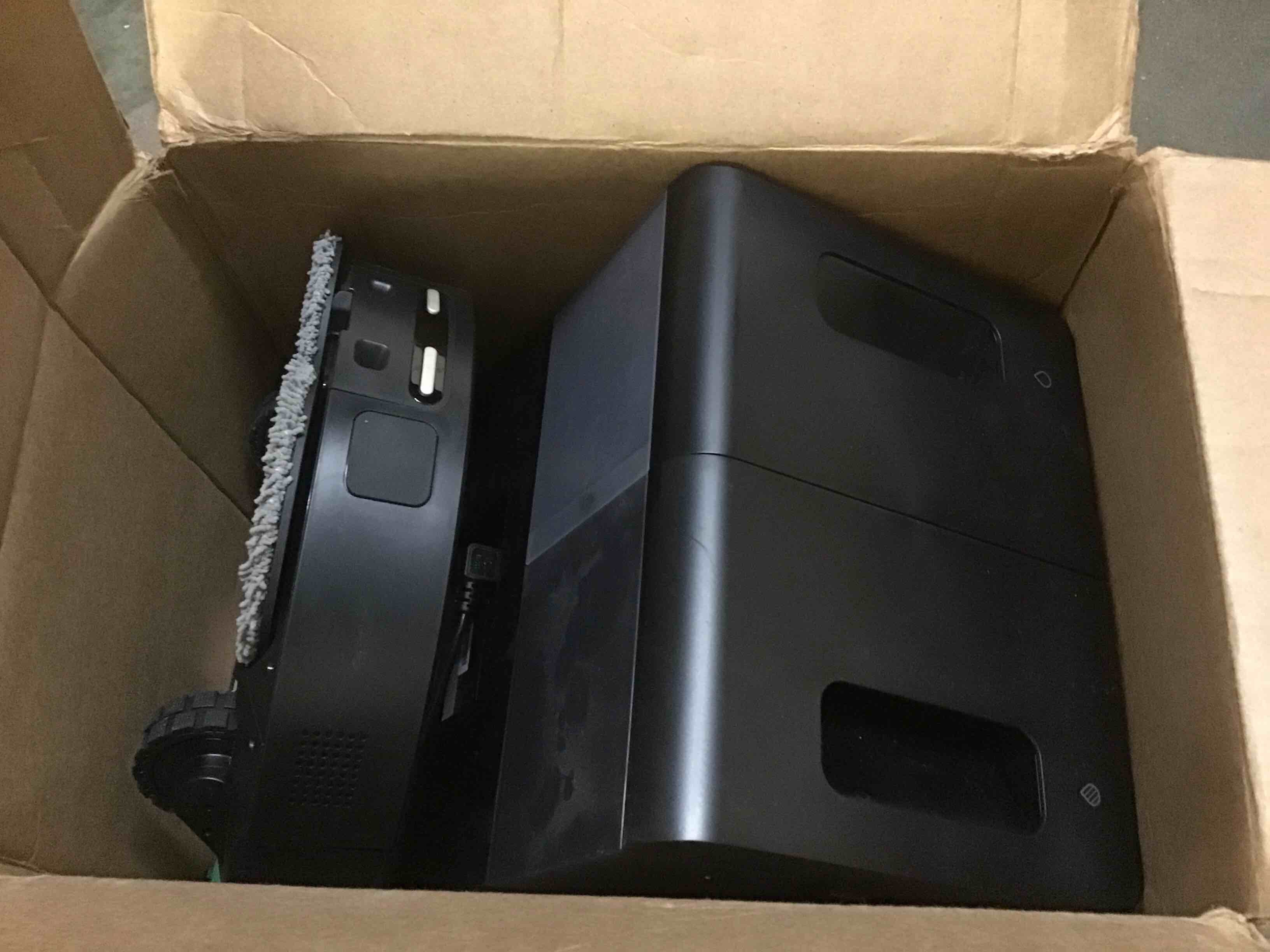 Condition photo showing As Is for ( incomplete) irobot roomba plus 405 (g181) 2in1 vacuum & mop robot with autowash dock - dual spinning, smart & fast mapping, ideal for pet hair, self-empties 75 days, intense suction, pad washing & drying