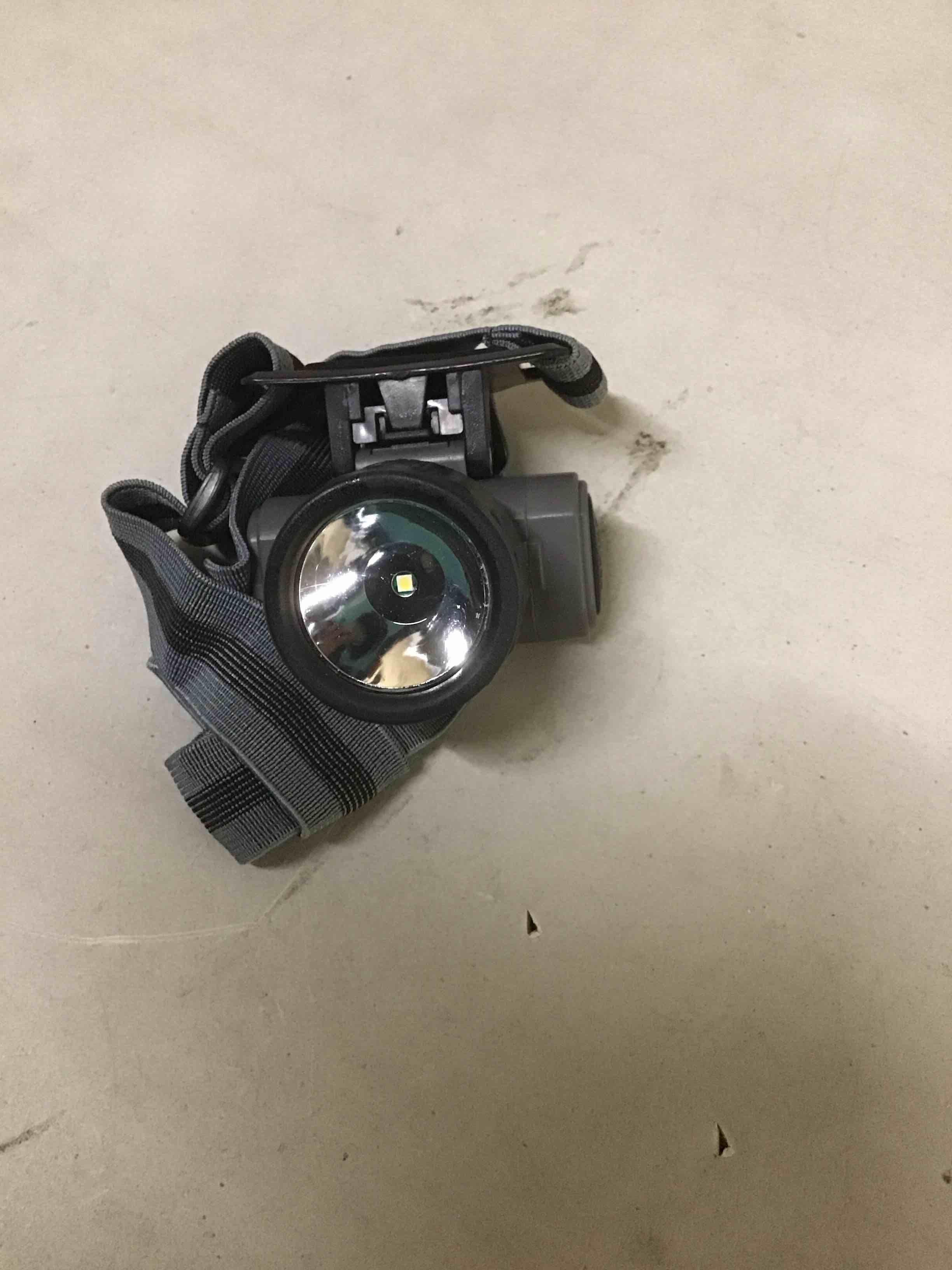 Condition photo showing As Is for everbrite 1-pack led headlamp, 4 lighting modes, pivoting head with adjustable headband, perfect for running, camping and hiking