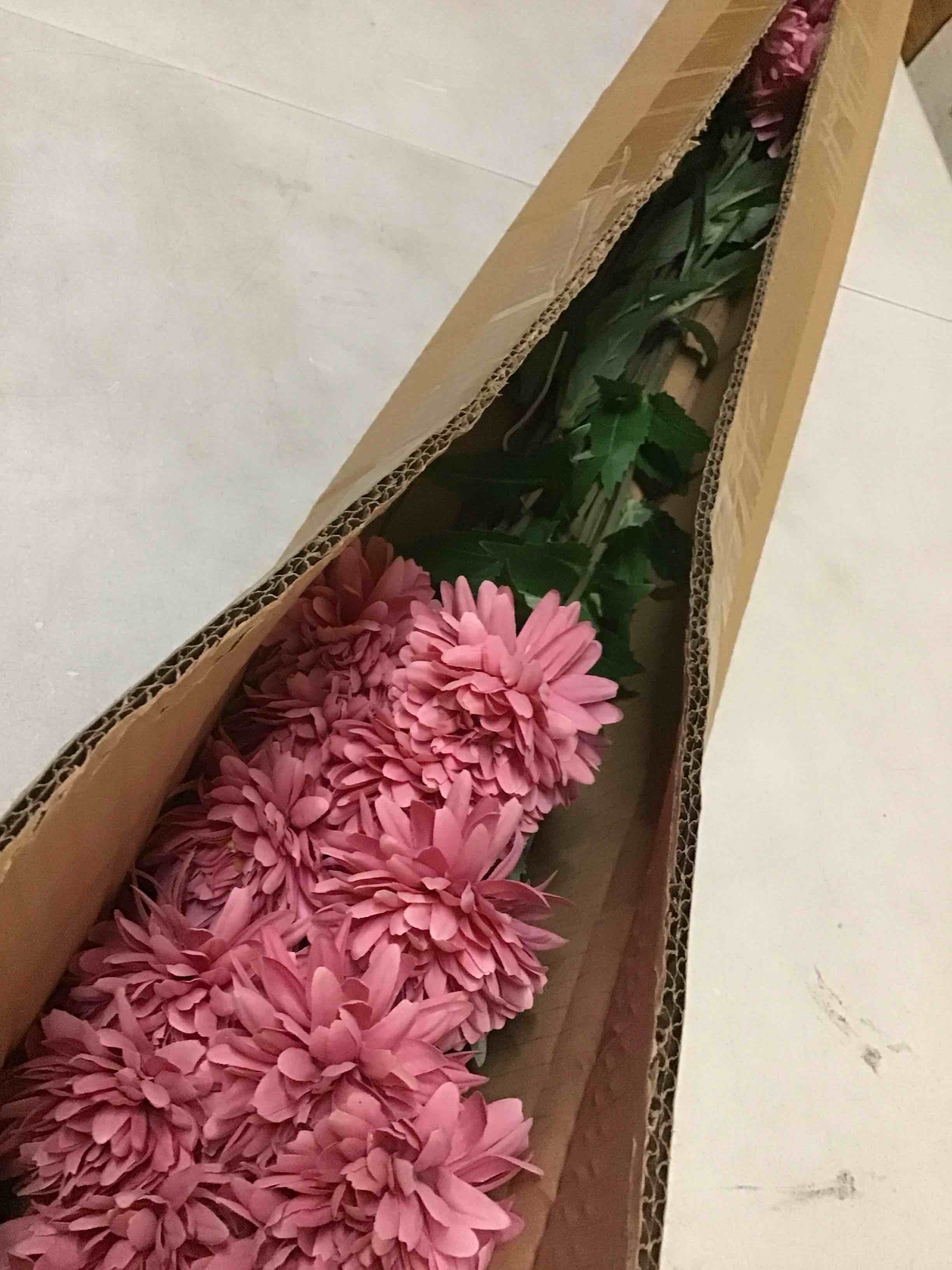 Condition photo showing New/Like New for mainstays 31  artificial pink ball mum indoor stem  set of 8
