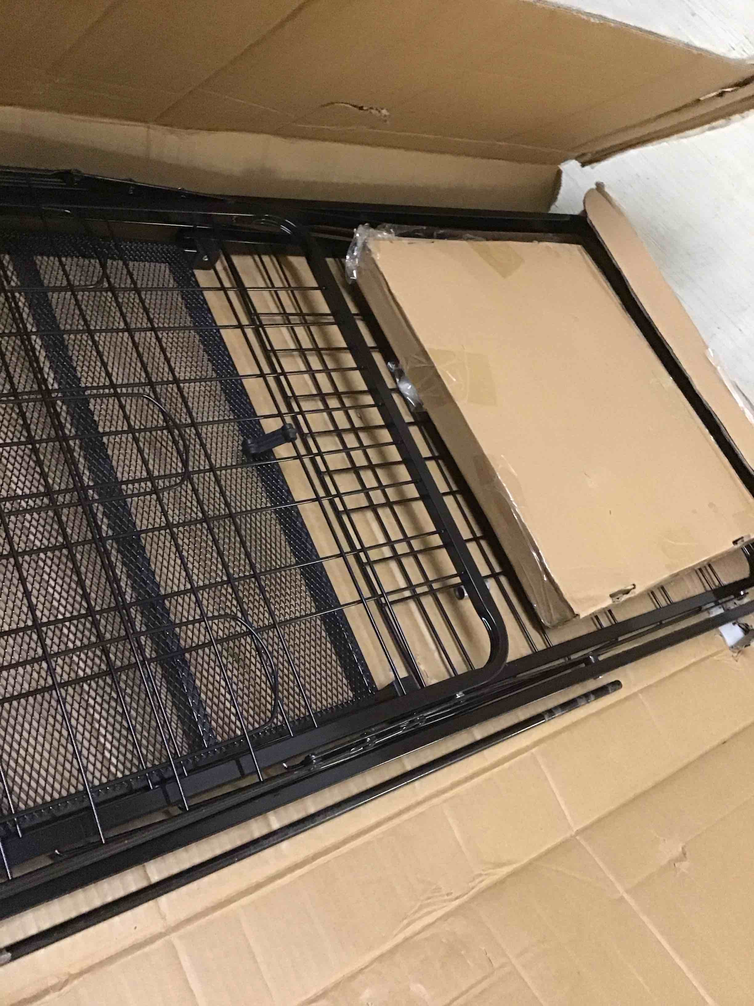 Condition photo showing As Is for 5.7 cu ft folding shopping cart - 600 lb capacity grocery cart with 360° braked swivel wheels - heavy duty utility cart with double basket & removable waterproof liner with lid for laundry black gigantic
