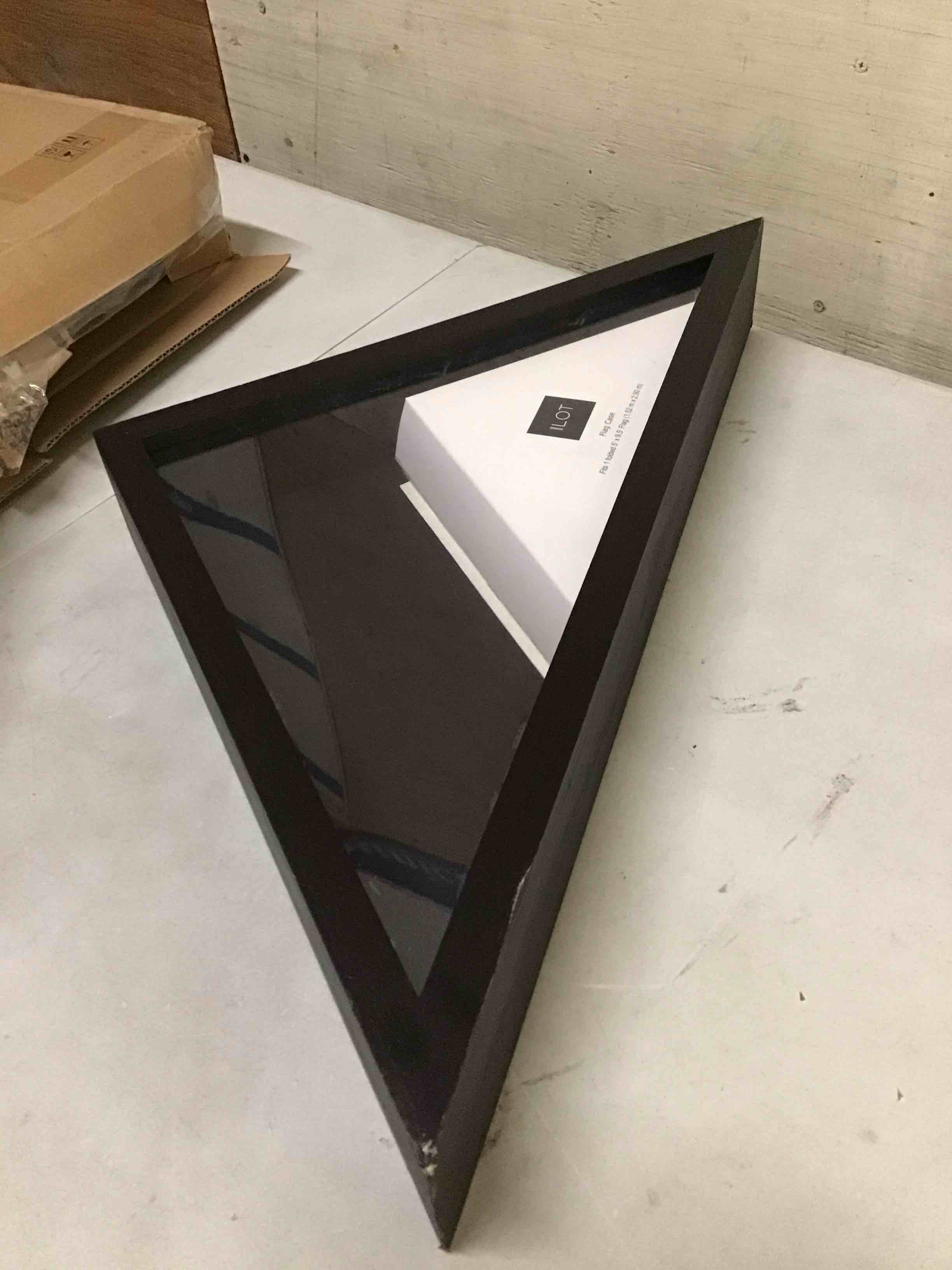 Condition photo showing As Is for flag case for american veteran burial flag solid wood military flag display case funeral flag flag shadow boxes to fit a folded 5'x9.5' american flag with polished plexiglass mahogany large