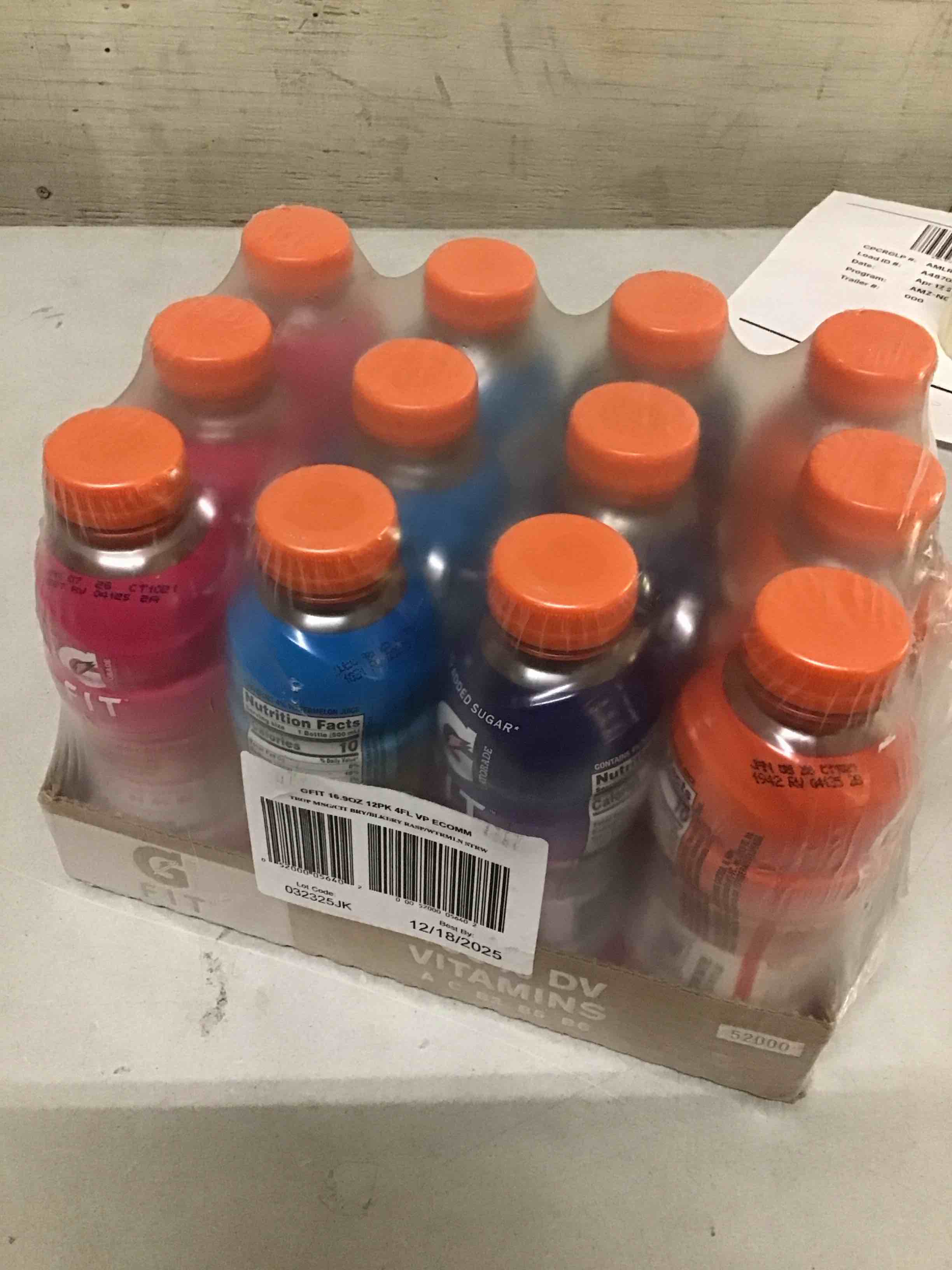 Condition photo showing New/Like New for ( best by 12/18/2025 ) gatorade fit electrolyte beverage  healthy real hydration  new 2.0 4 flavor variety pack  16.9.oz bottles (12 pack)