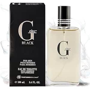 Parfums Belcam Geàu Black for Men Eau De Toilette Spray, 3.4 fl oz