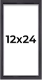 12x24 shadow box & newspaper frame black | 3/4" depth of usable space| interior size 12x24 or 24x12 inches| uv resistant acrylic, acid-free backing, wall hangers | made in usa