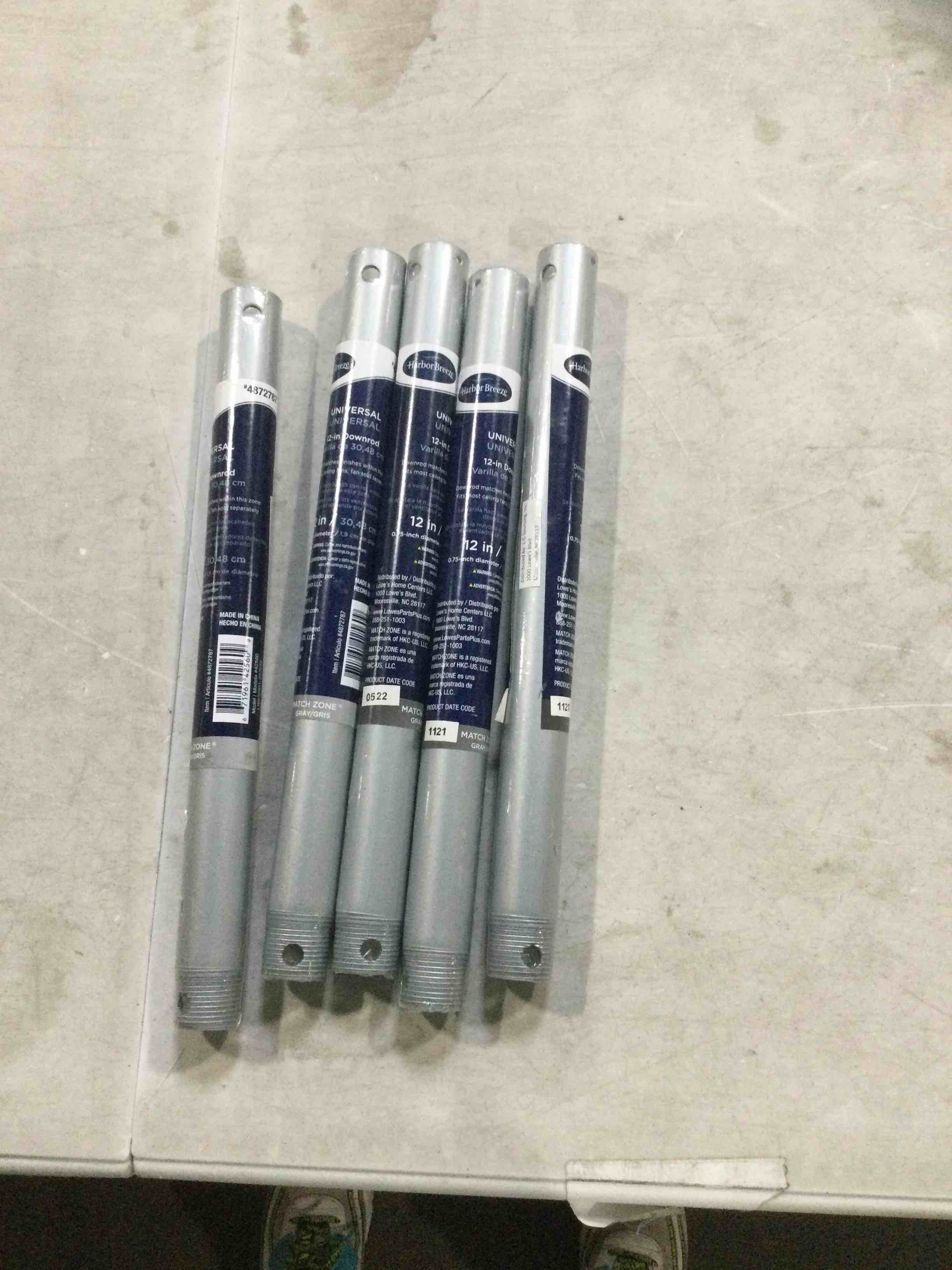 Ciata Ceiling Fan Extension Rod, Ceiling Fan Downrod, 12 Inch long Extension Downrod for Ceiling Fans, 1/2” Inside Diameter with Tapered threaded ends, White Finish