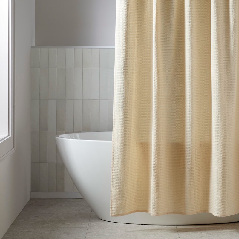 Felix cotton waffle shower curtain 