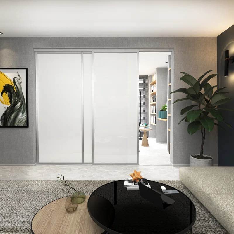 3 panel frosted glass siding 