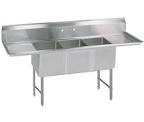 90” x 44.5” 3 tub dishwashing sink 