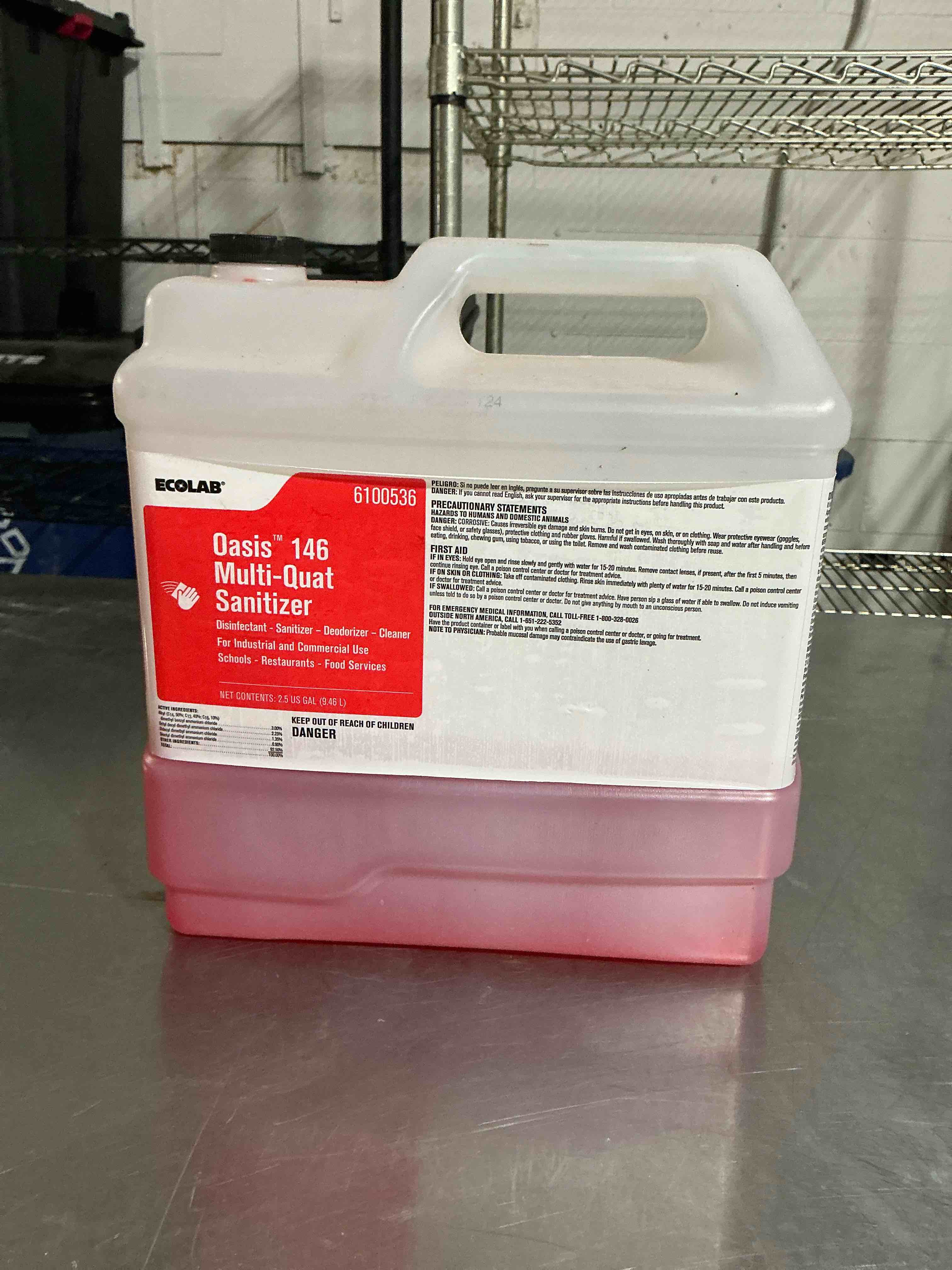 Condition photo showing As Is for Ecolab Oasis™ 146 Multi-Quat Sanitizer