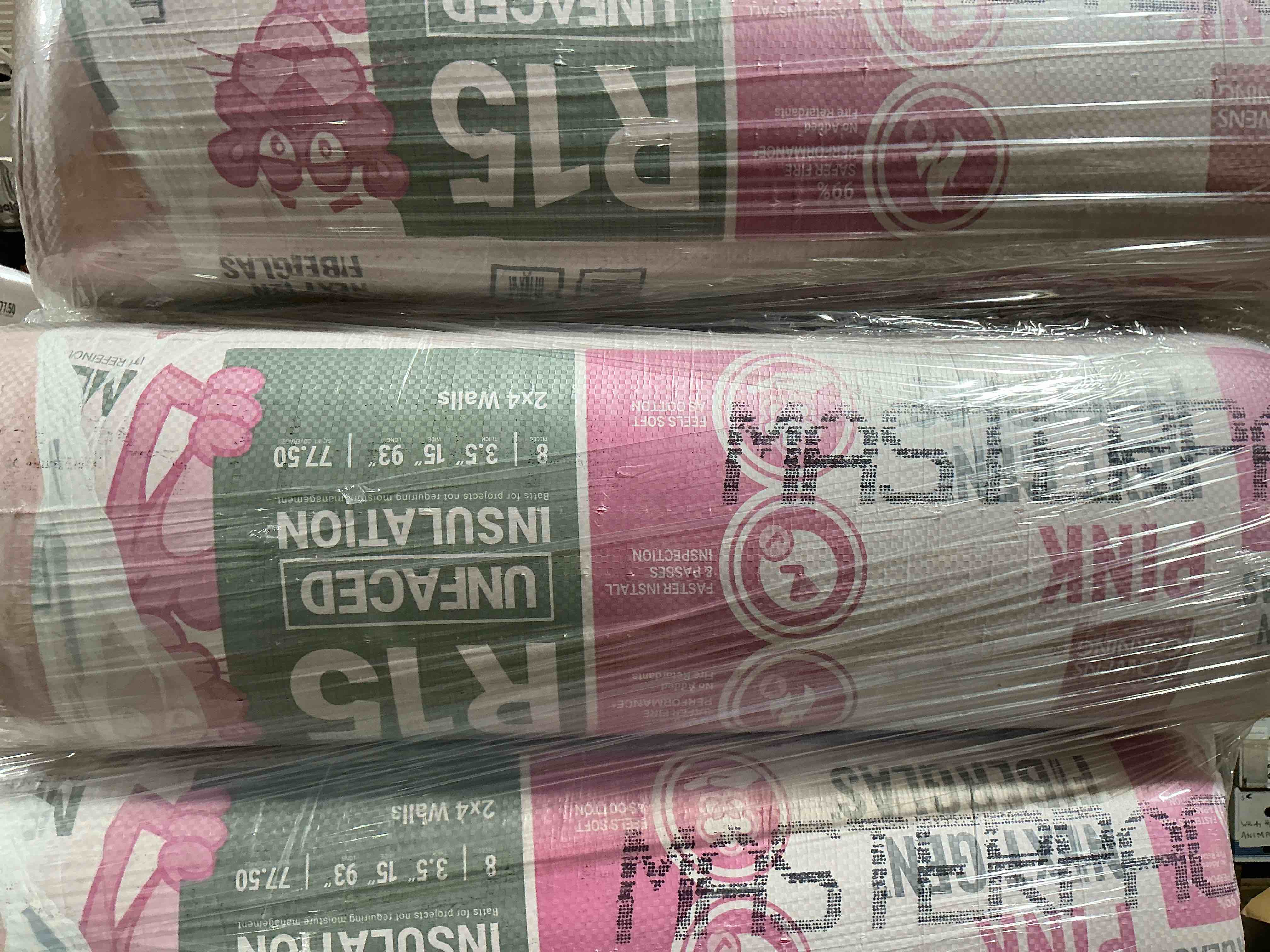 5 batts r15 15” unfaced insulation your bid per batt 
