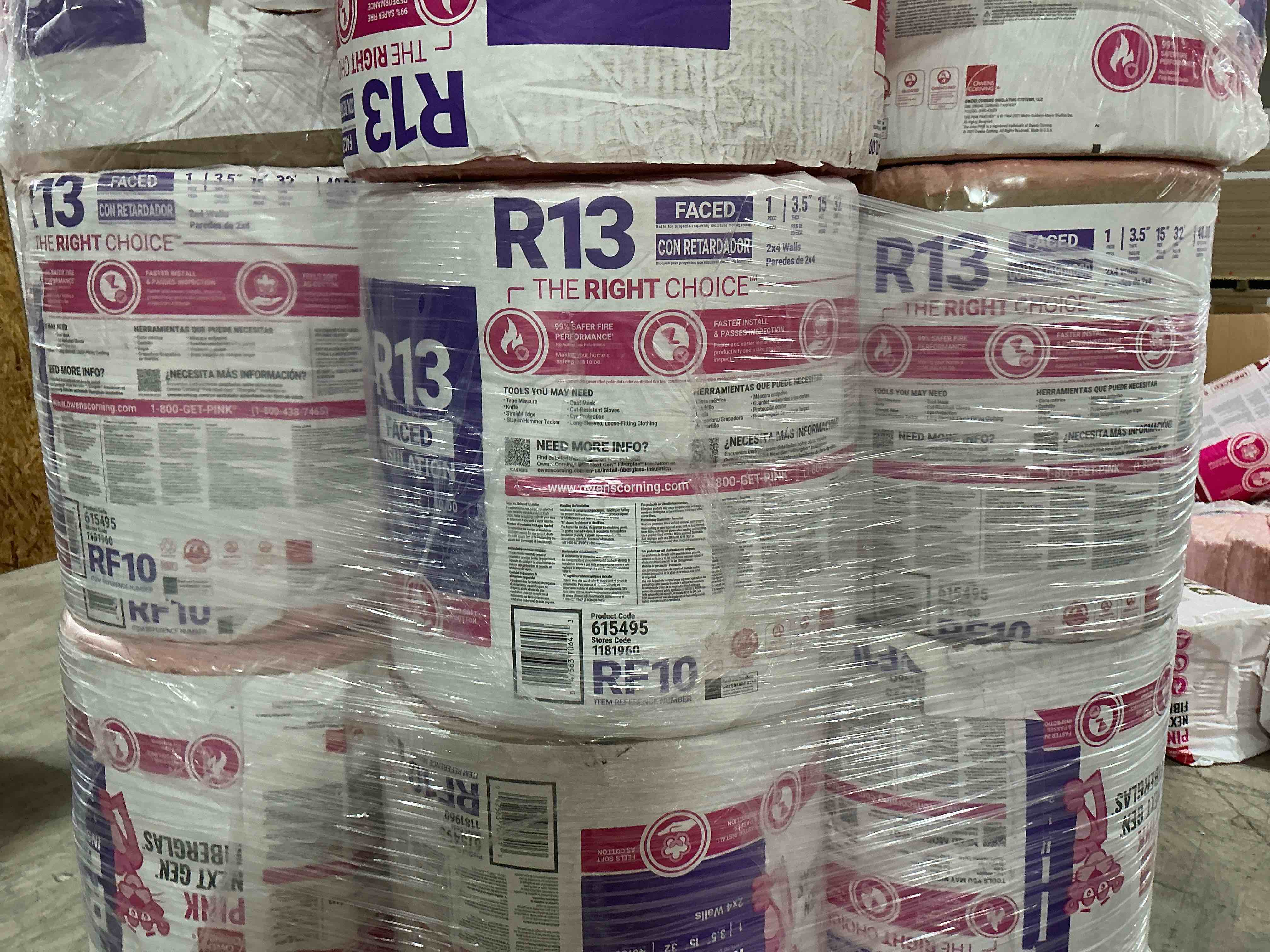 9 rolls r13 15” faced insulation your bid per roll