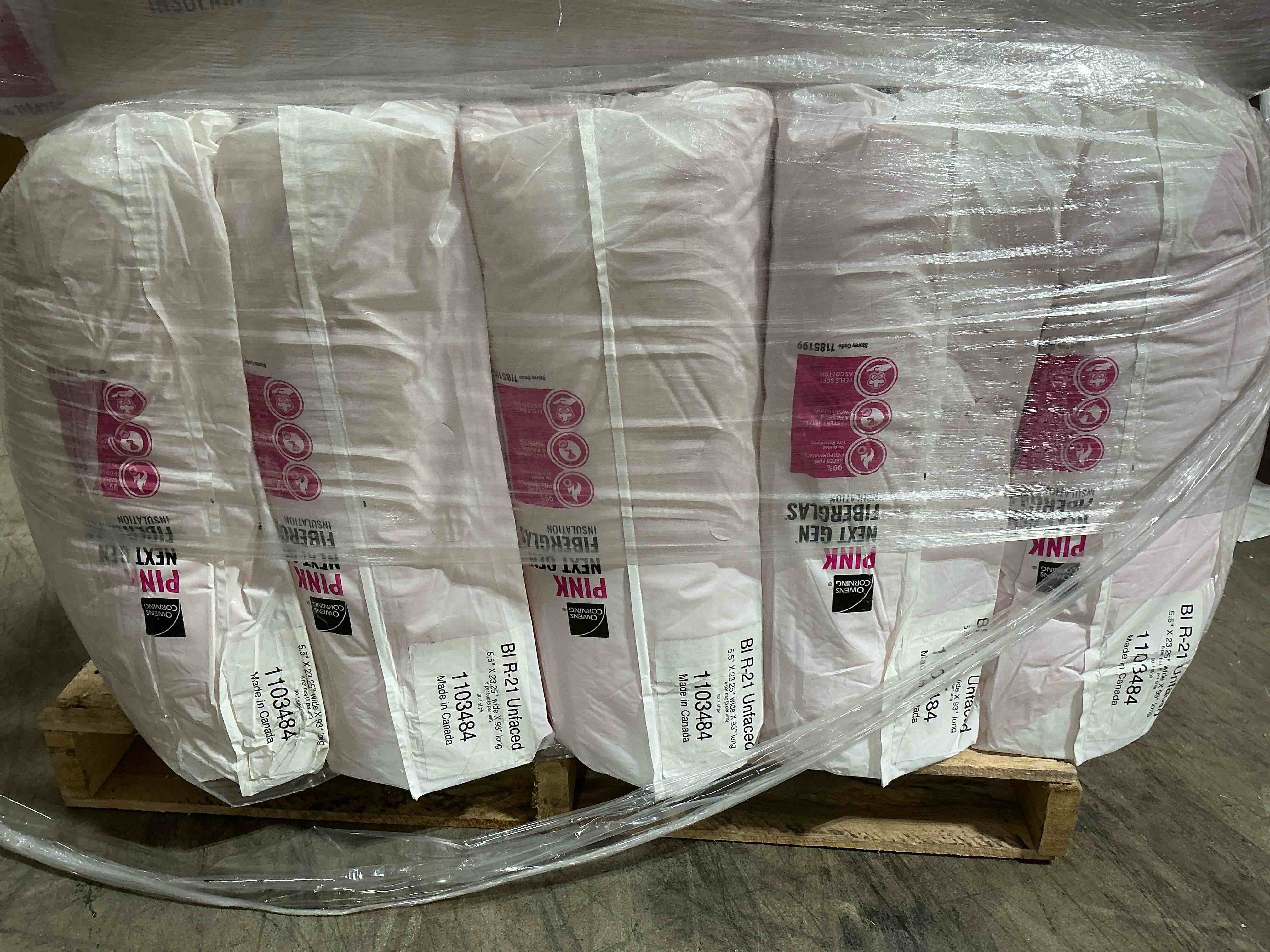 5 batts r21 23.25” unfaced insulation your bid per batt 