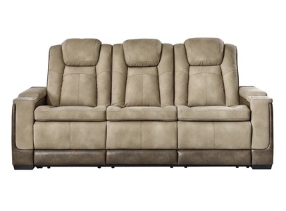 Signature Design by Ashley Next-Gen DuraPella Power Reclining Sofa with Adjustable Headrest, Sand