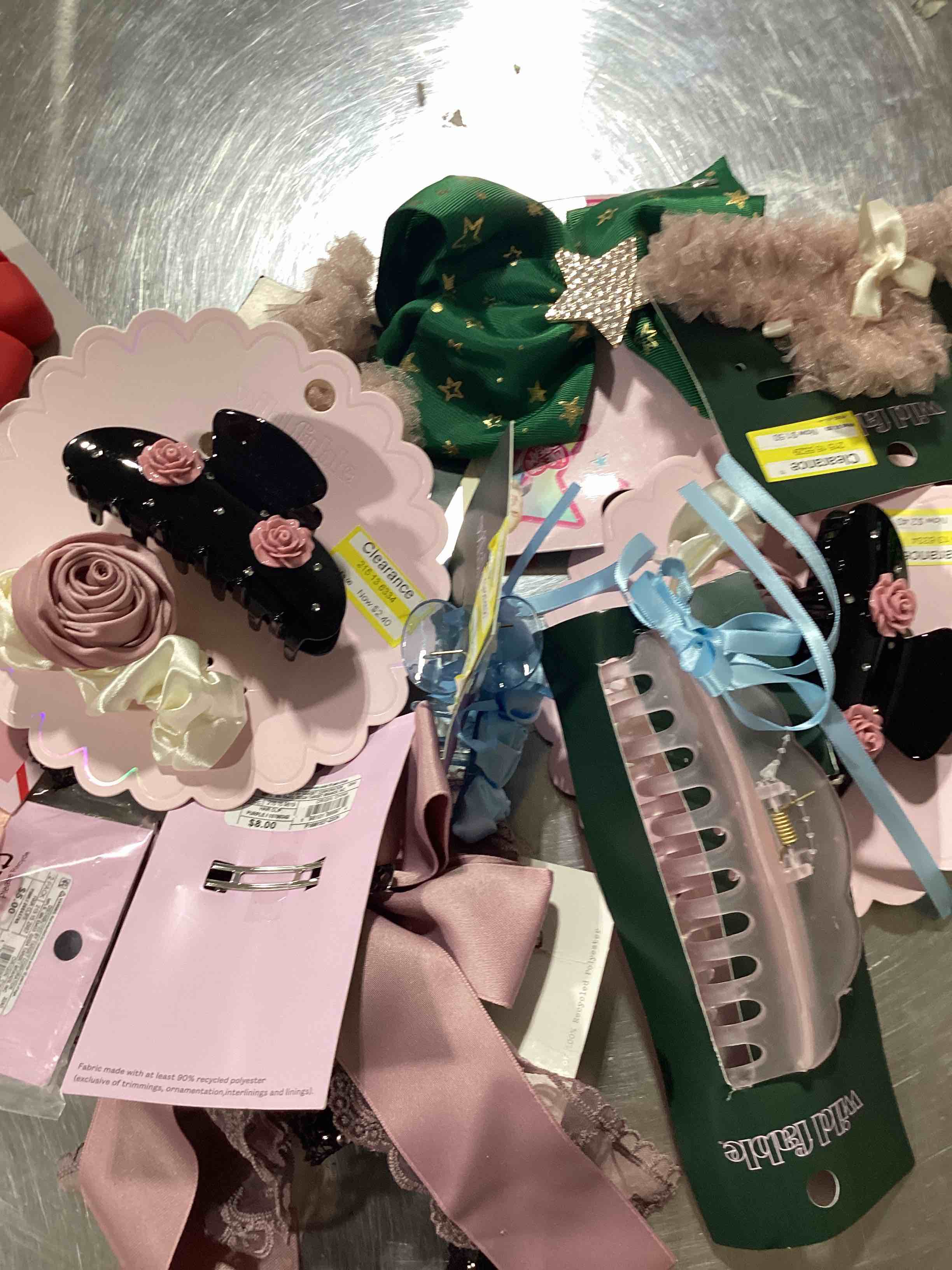 Assorted Hair Bows and one keychain 