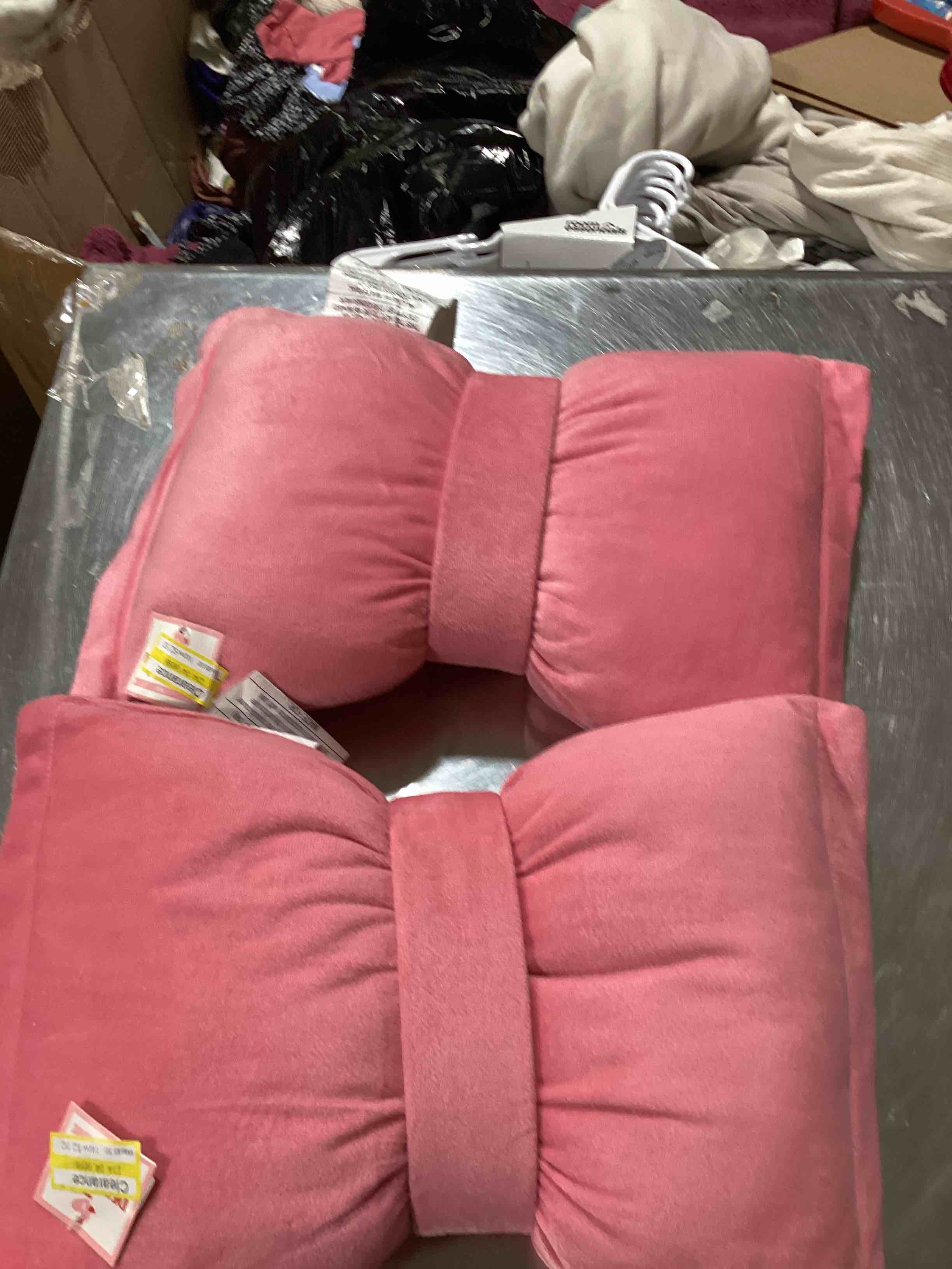 Pink bow pillows 
