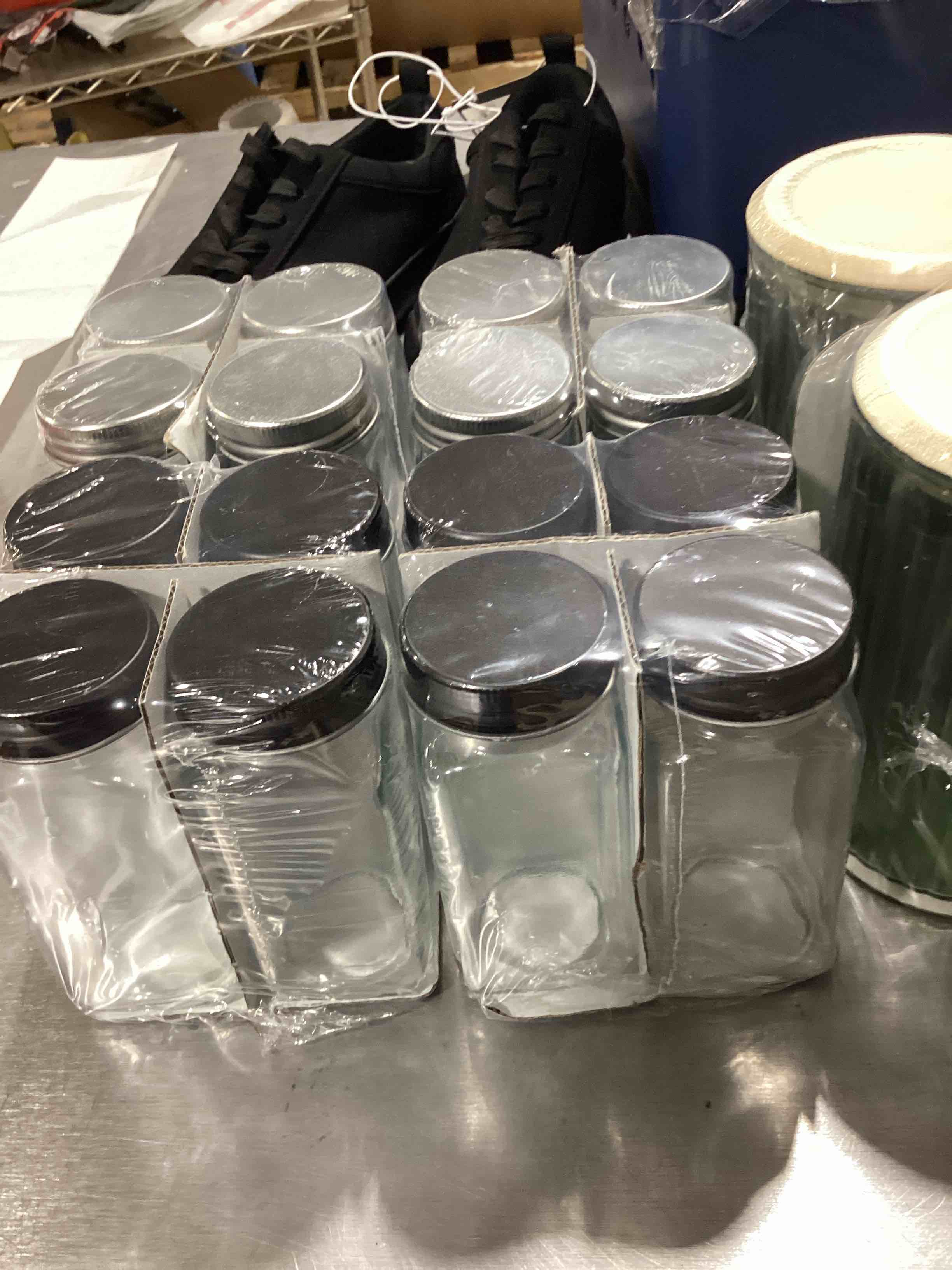 Assorted glass jar with lids 