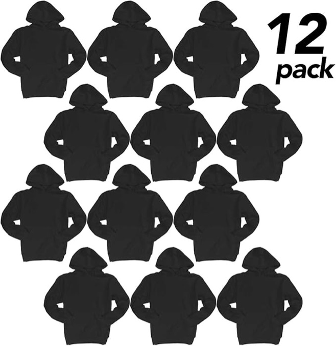Shirt Hits the Fan Adult Hoodies - 12 Pack - 12 Adult Black Hoodies - Everyday Best Fleece Hoodie - 12 Pack - Extended Sizes - Unisex Brand: Shirt Hits the Fan Shirt Hits the Fan Adult Hoodies - 12 Pack - 12 Adult Black Hoodies - Everyday Best Fleece Hoodie - 12 Pack 