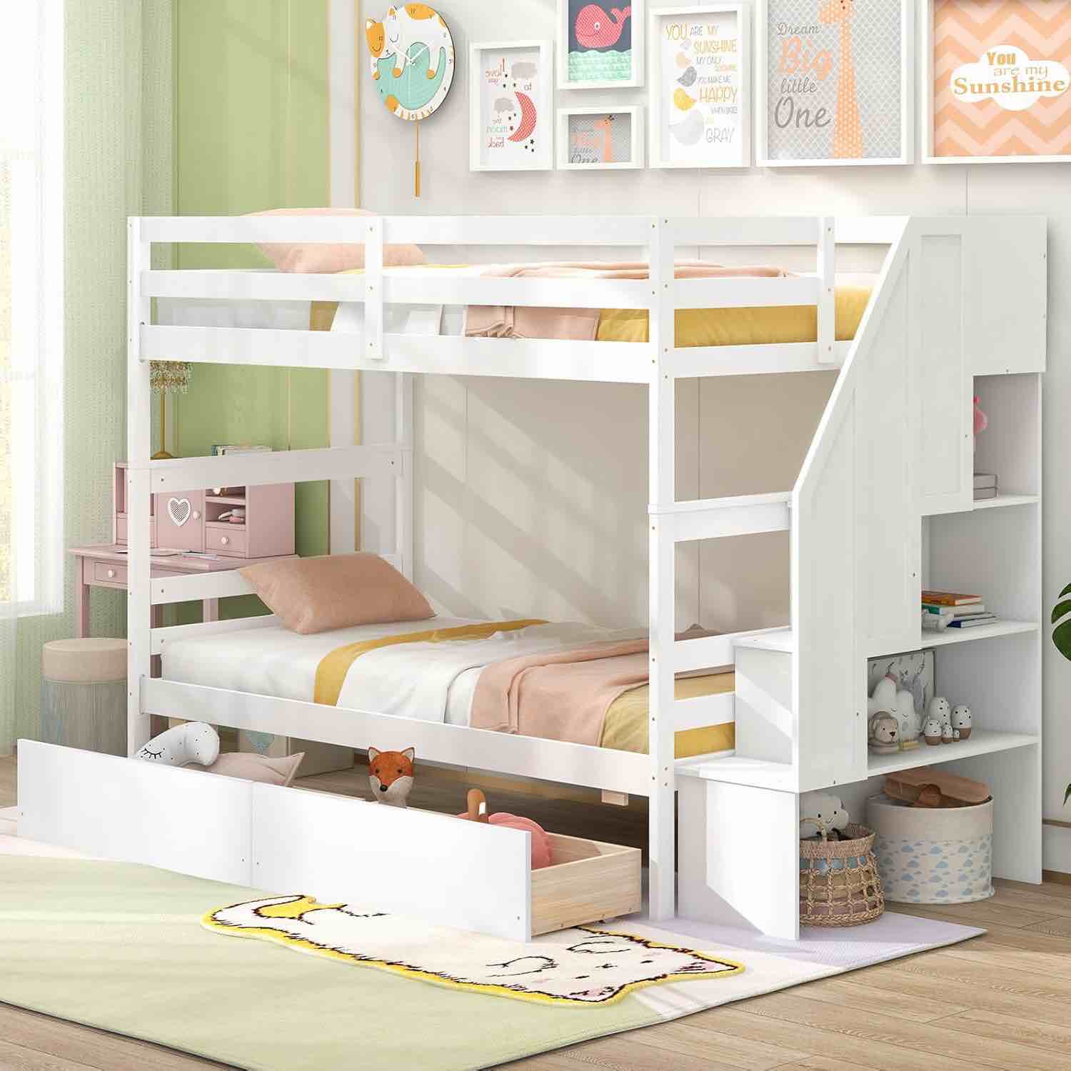 Twin OverTwin/ Full Bunk Bed white WF286830AAK