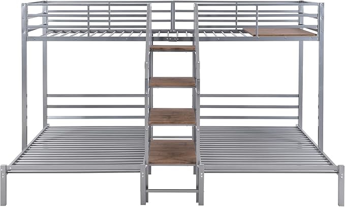 2 twin over twin over full with drawer& Storage Staircase gray WF293770AAE