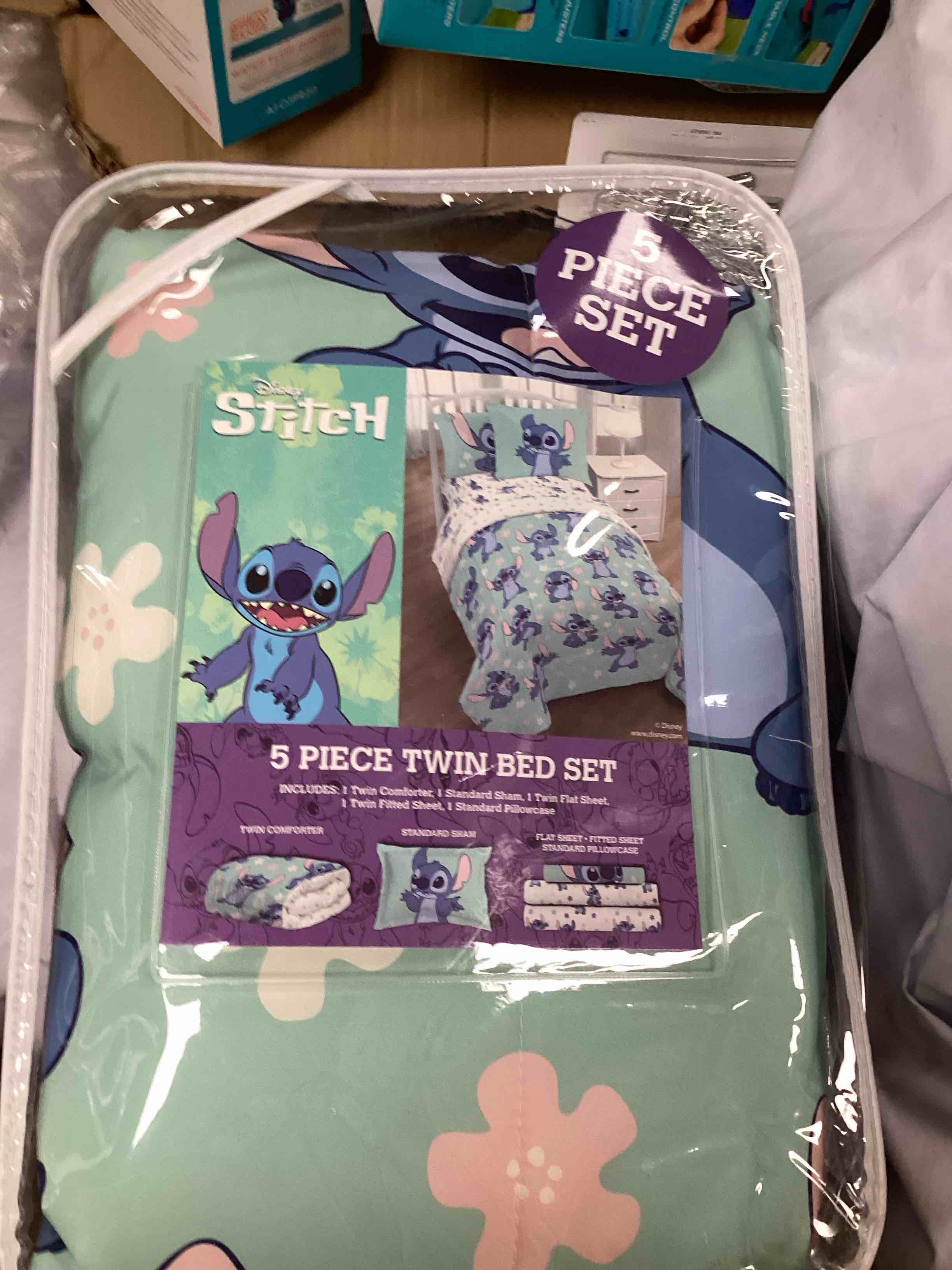 Disney Stitch 5 piece twin bed set 