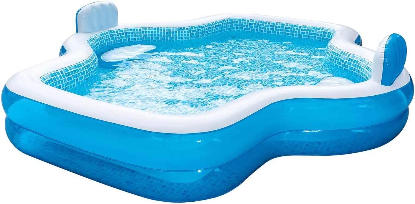 Members Mark Elegant Family Pool 10 Feet Long 2 Inflatable Seats with Backrests. 