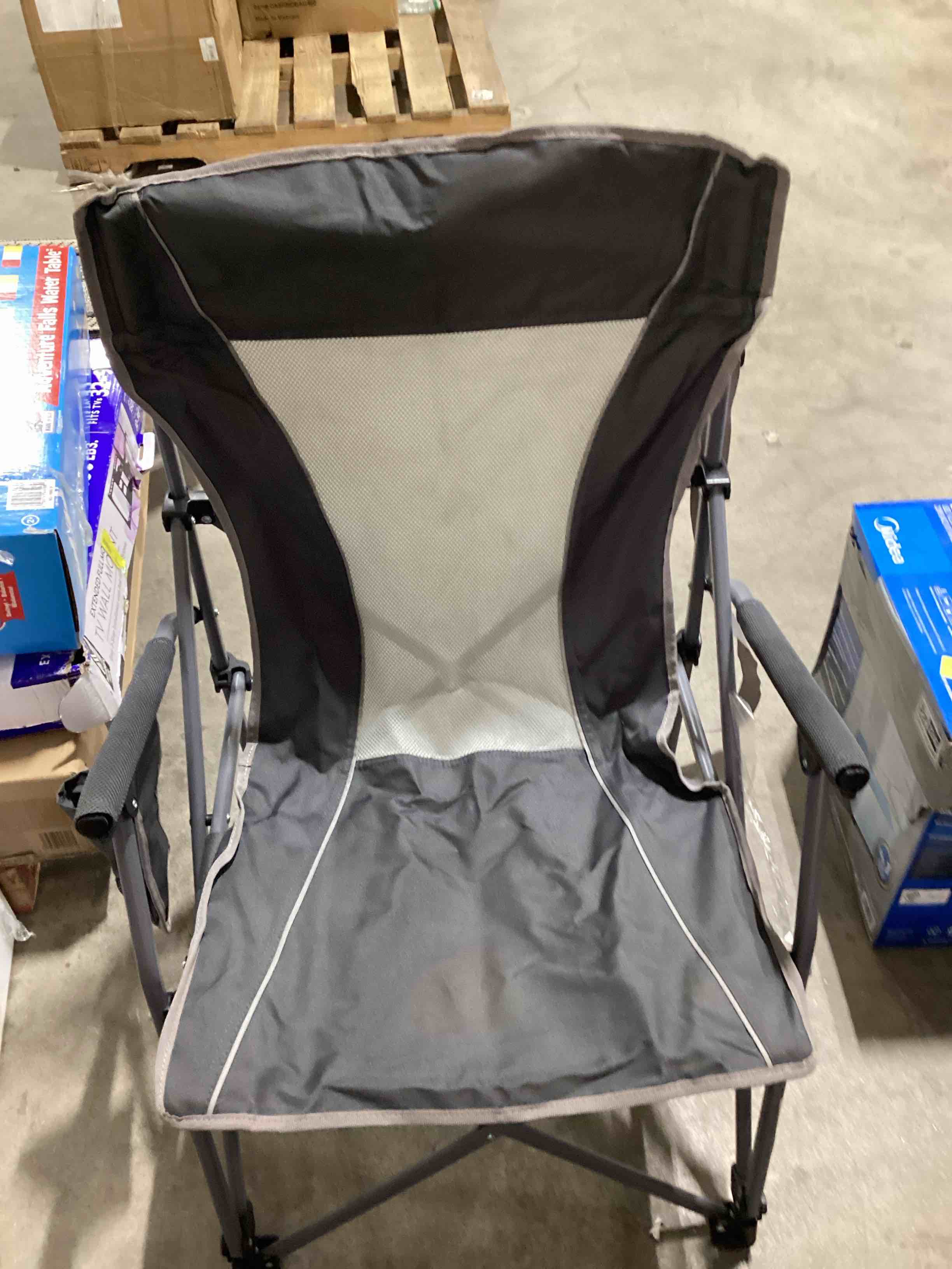Foldable lawn chair grey 