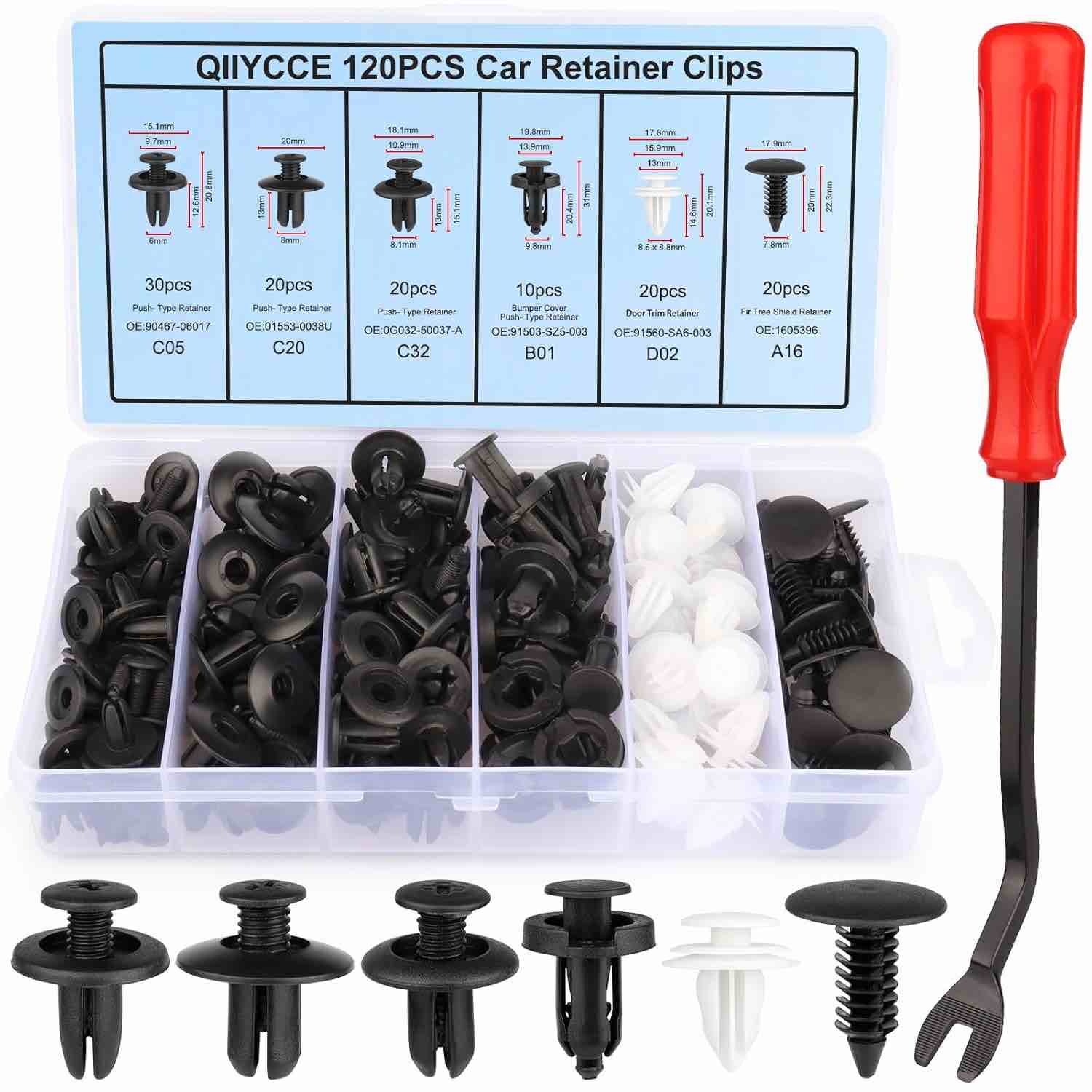 Qiiycce 120 pc car retainer clips 