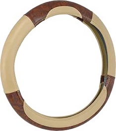 Bell Automotive  Universal Deluxe Burl Wood Hyper-Flex Core Steering Wheel Cover, Tan