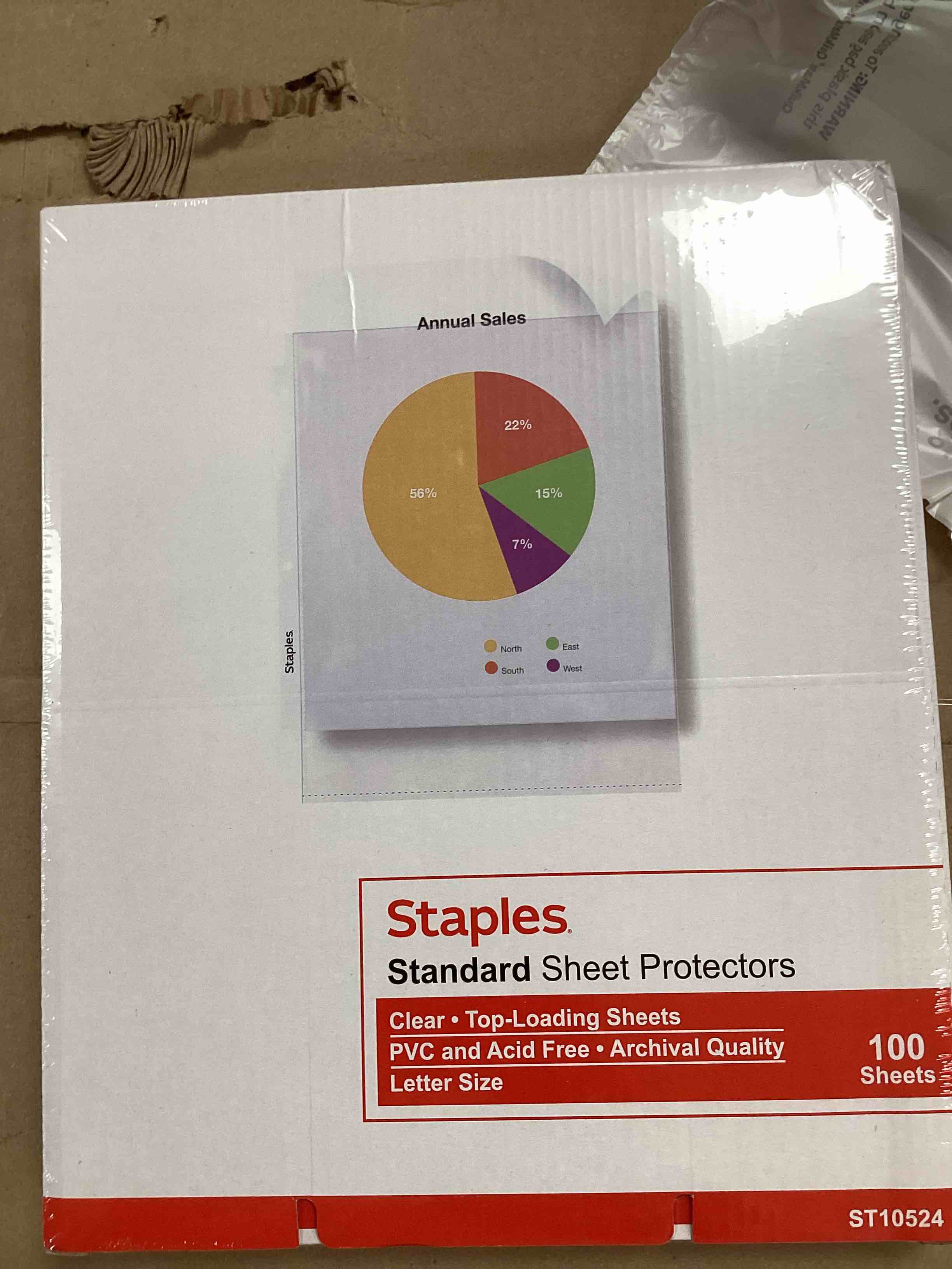 Staples. Standard Sheet Protectors Clear • Top-Loading Sheets PVC and Acid Free • Archival Quality Letter Size