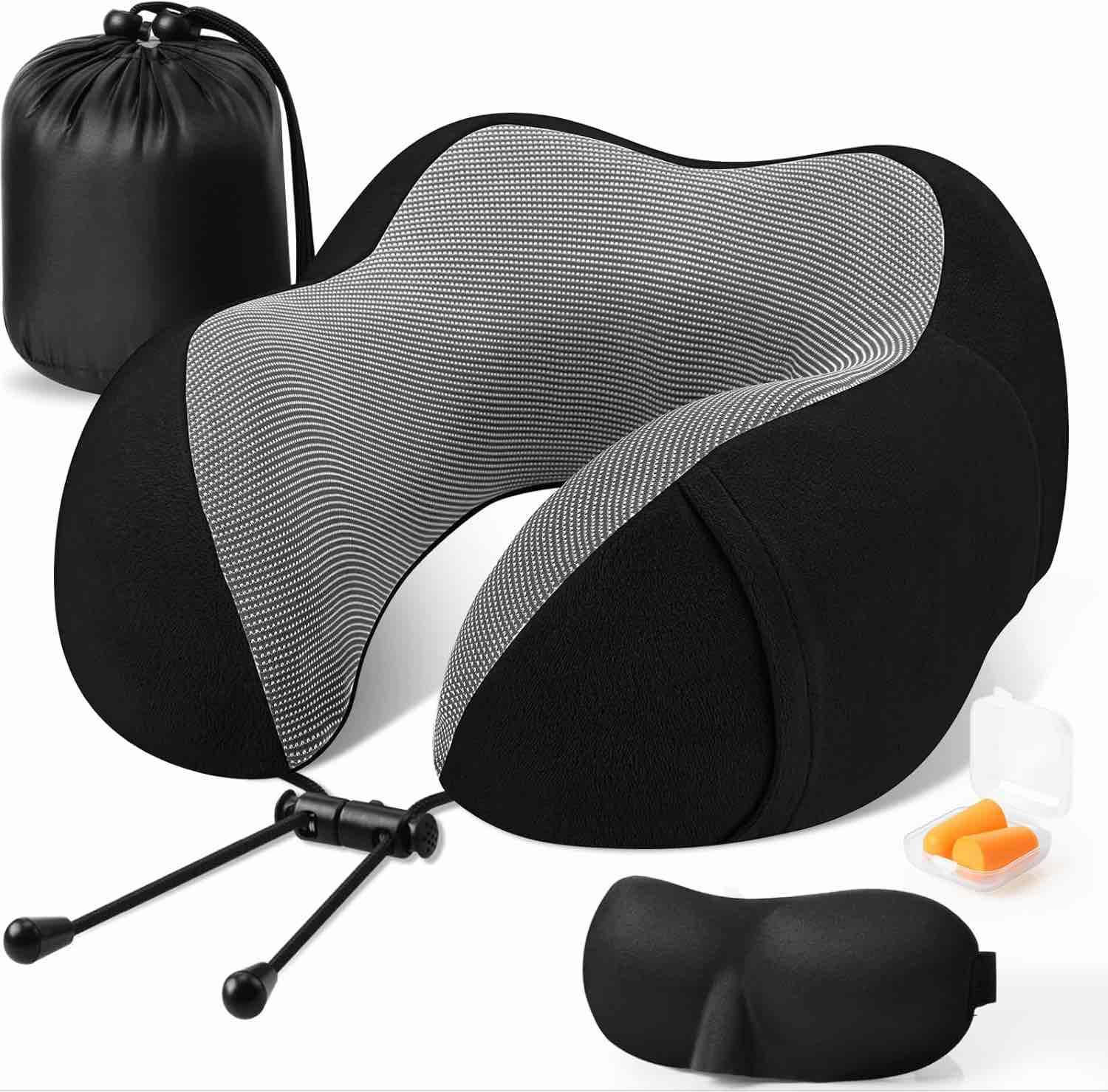 Premium Travel CloudBliss Travel Pillow Premium Memory Foam, Comfortable & Supportive Neck Pillow, Sleeping Neck Pillows for Travel, Airplane Pillow for Sleeping