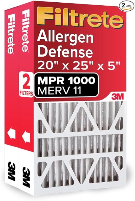 Filtrete 1000 Allergen Defense 20x25x5 Air Filter 2 pk 